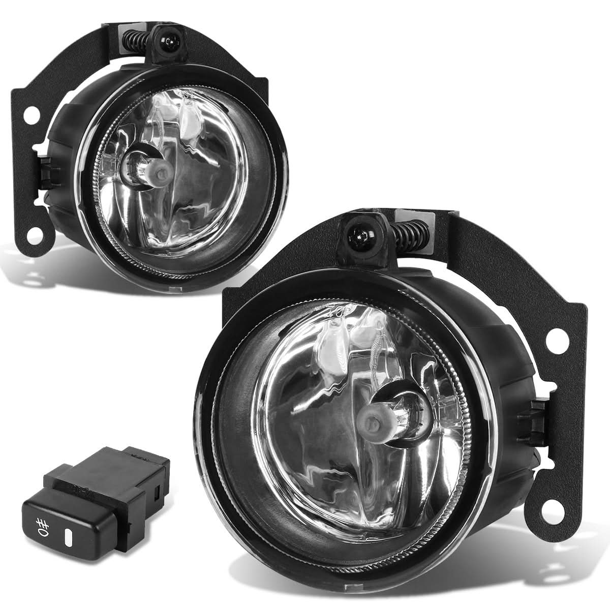 10-15 Mitsubishi Outlander Fog Lights with Switch H11 Chrome Clear