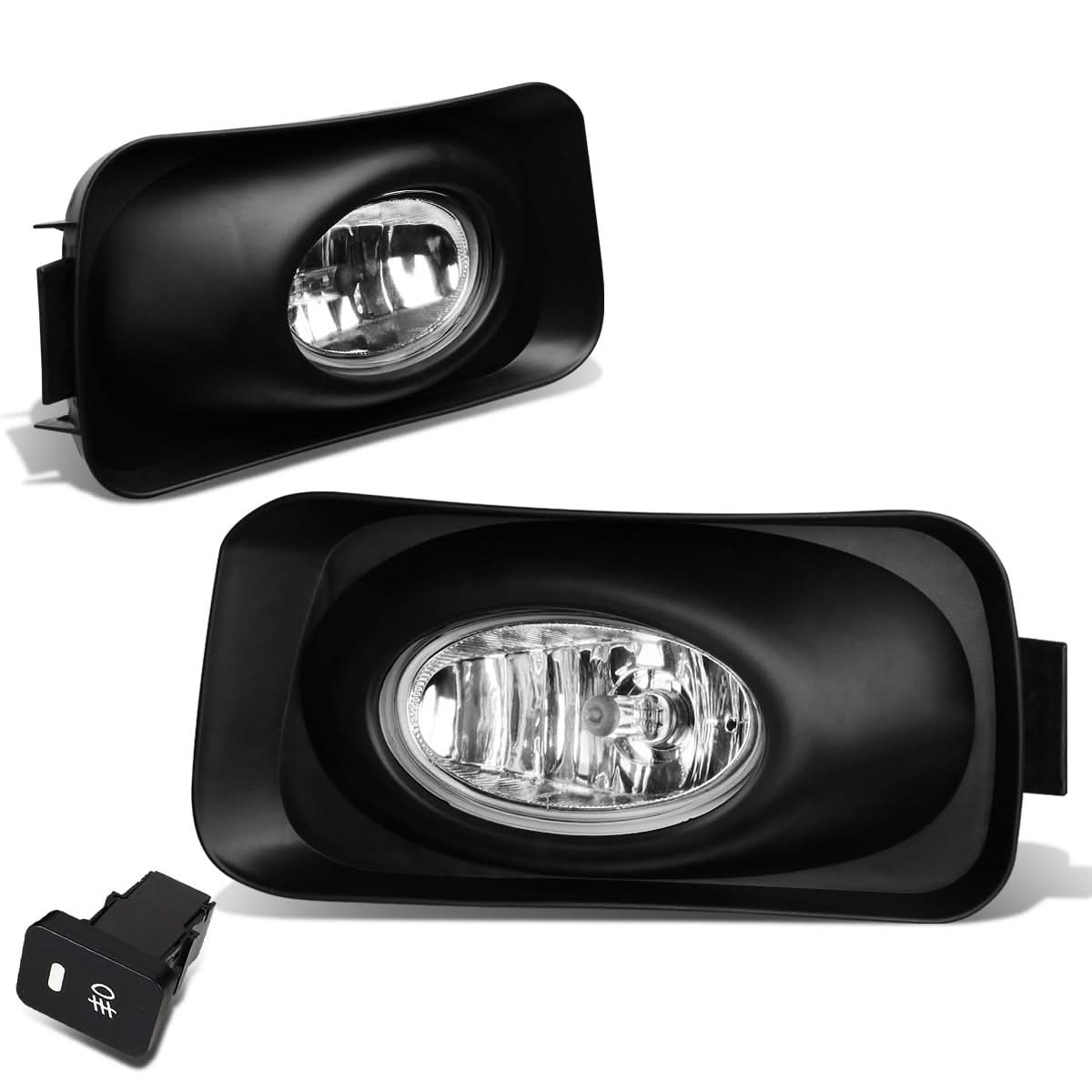 04-05 Acura TSX Fog Lights with Switch & Bezel Chrome Clear