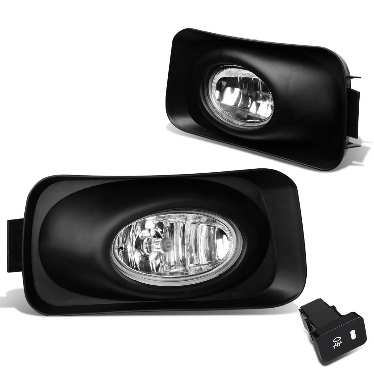 04-05 Acura TSX Fog Lights with Switch & Bezel Chrome Clear