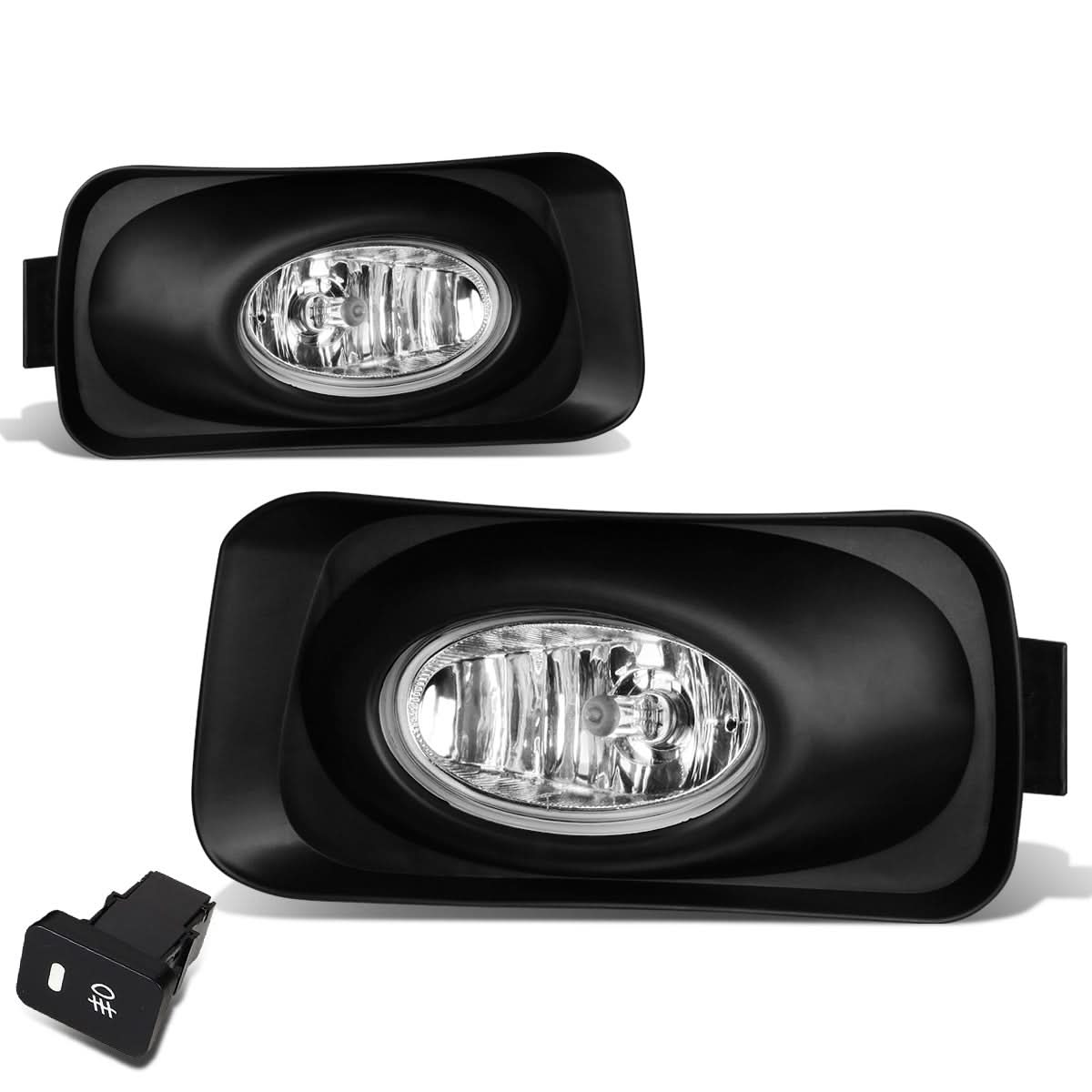 04-05 Acura TSX Fog Lights with Switch & Bezel Chrome Clear