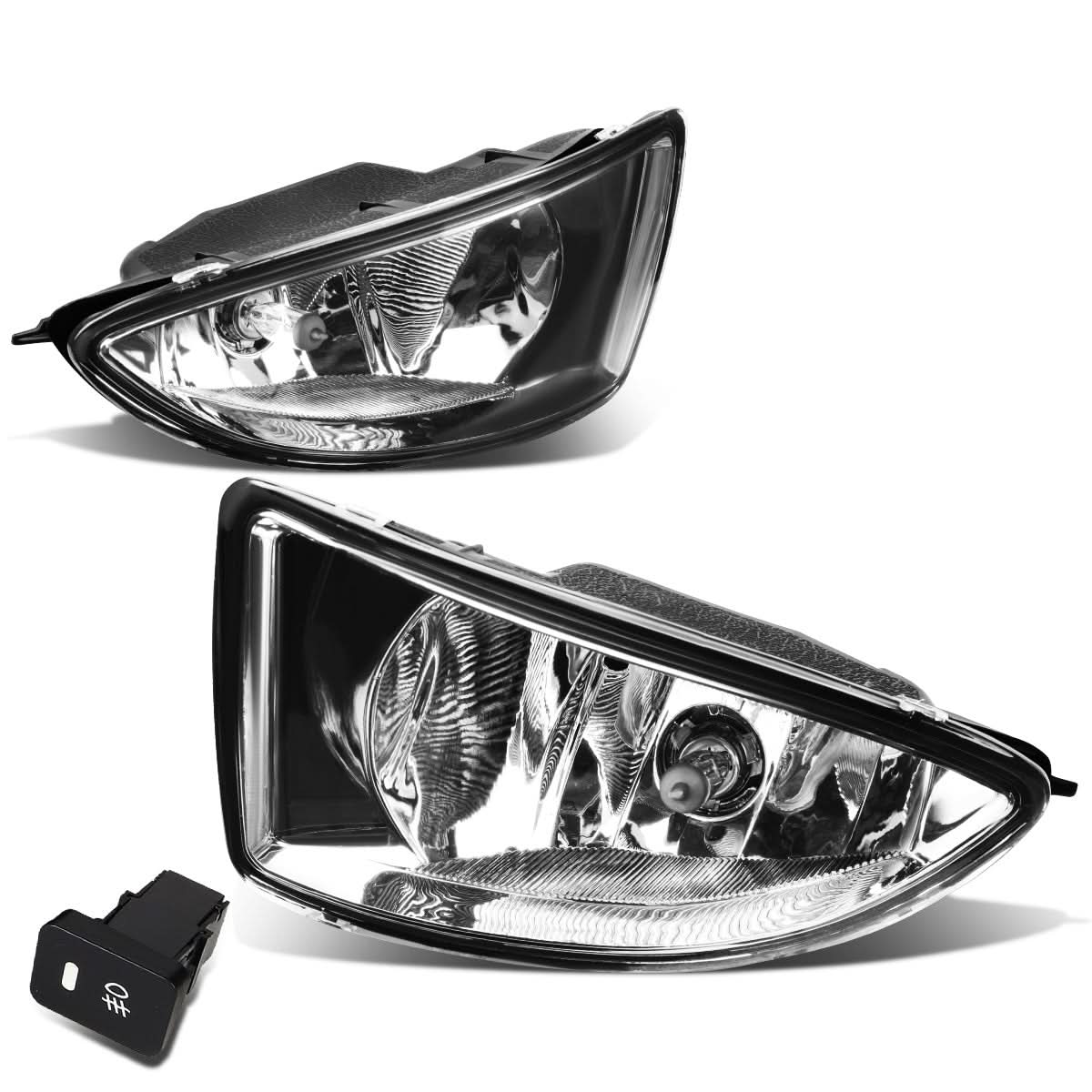 04-05 Honda Civic Fog Lights with Switch H11 Bulb Chrome Clear
