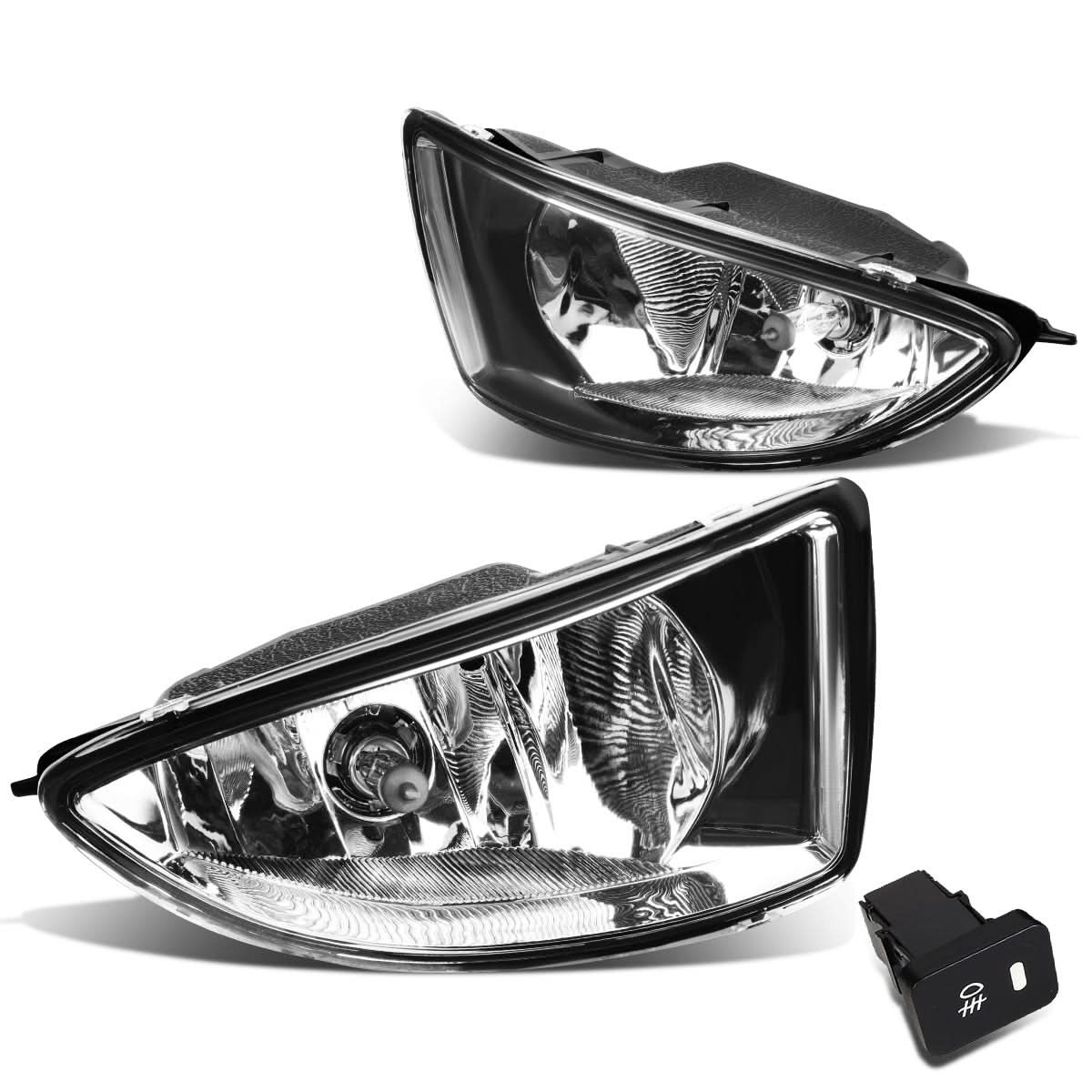 04-05 Honda Civic Fog Lights with Switch H11 Bulb Chrome Clear