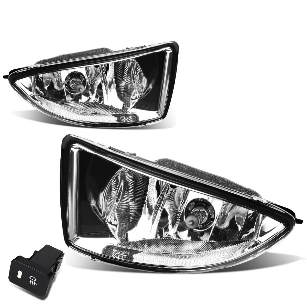 04-05 Honda Civic Fog Lights with Switch H11 Bulb Chrome Clear
