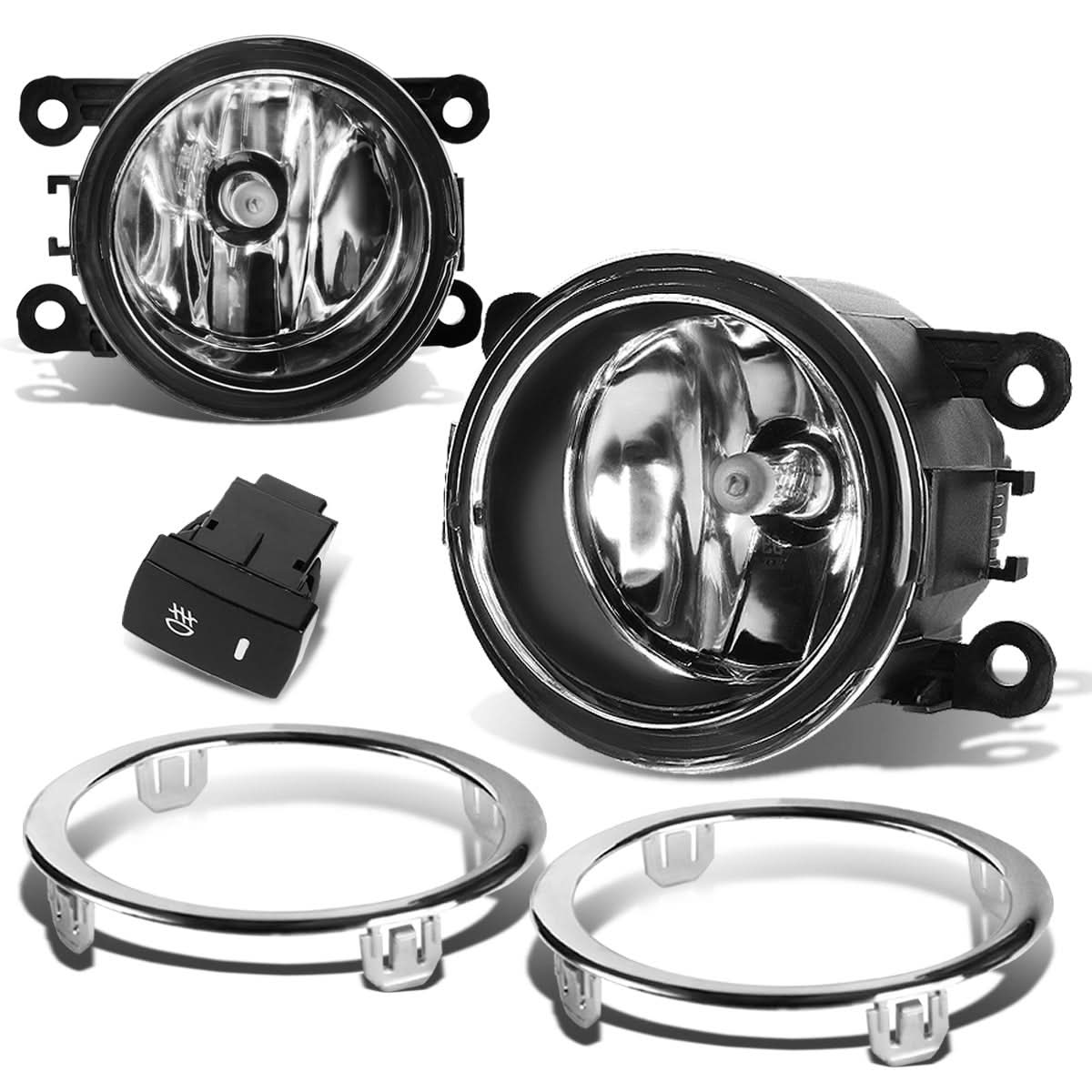 2012-2015 Honda Pilot Fog Lights with Switch & Bezel - Chrome/Clear