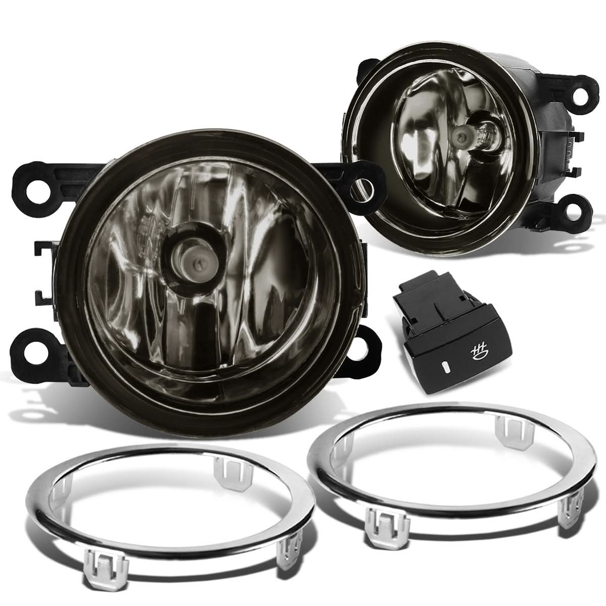 2012-2015 Honda Pilot Fog Lights with Switch & Bezel - Smoke