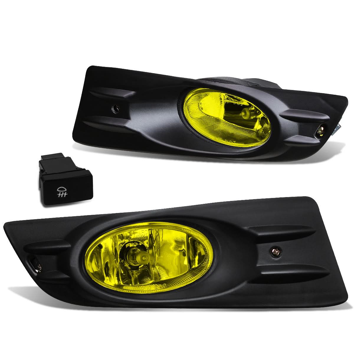 06-07 Honda Accord Coupe Fog Lights with Switch & Bezel H11 Amber