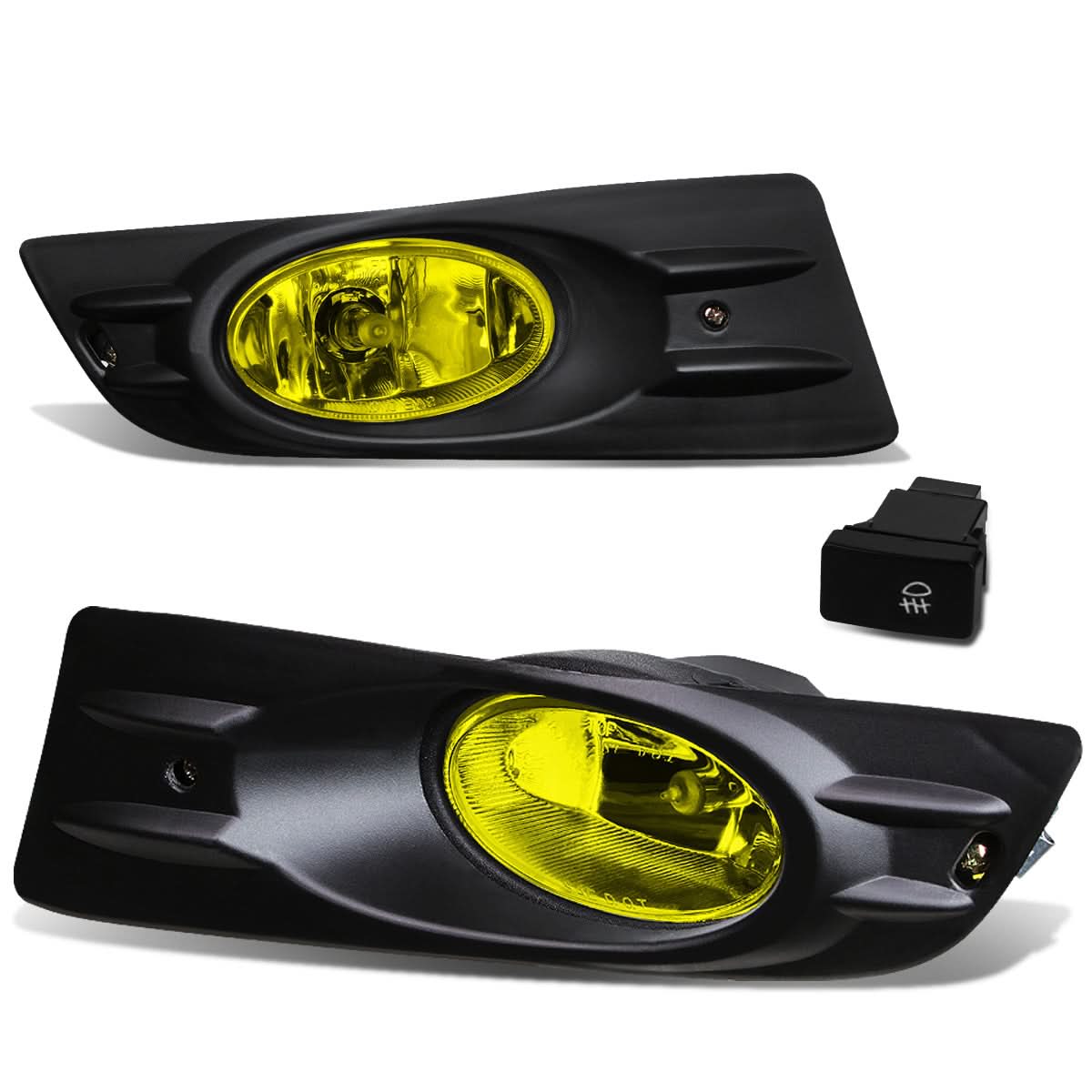 06-07 Honda Accord Coupe Fog Lights with Switch & Bezel H11 Amber