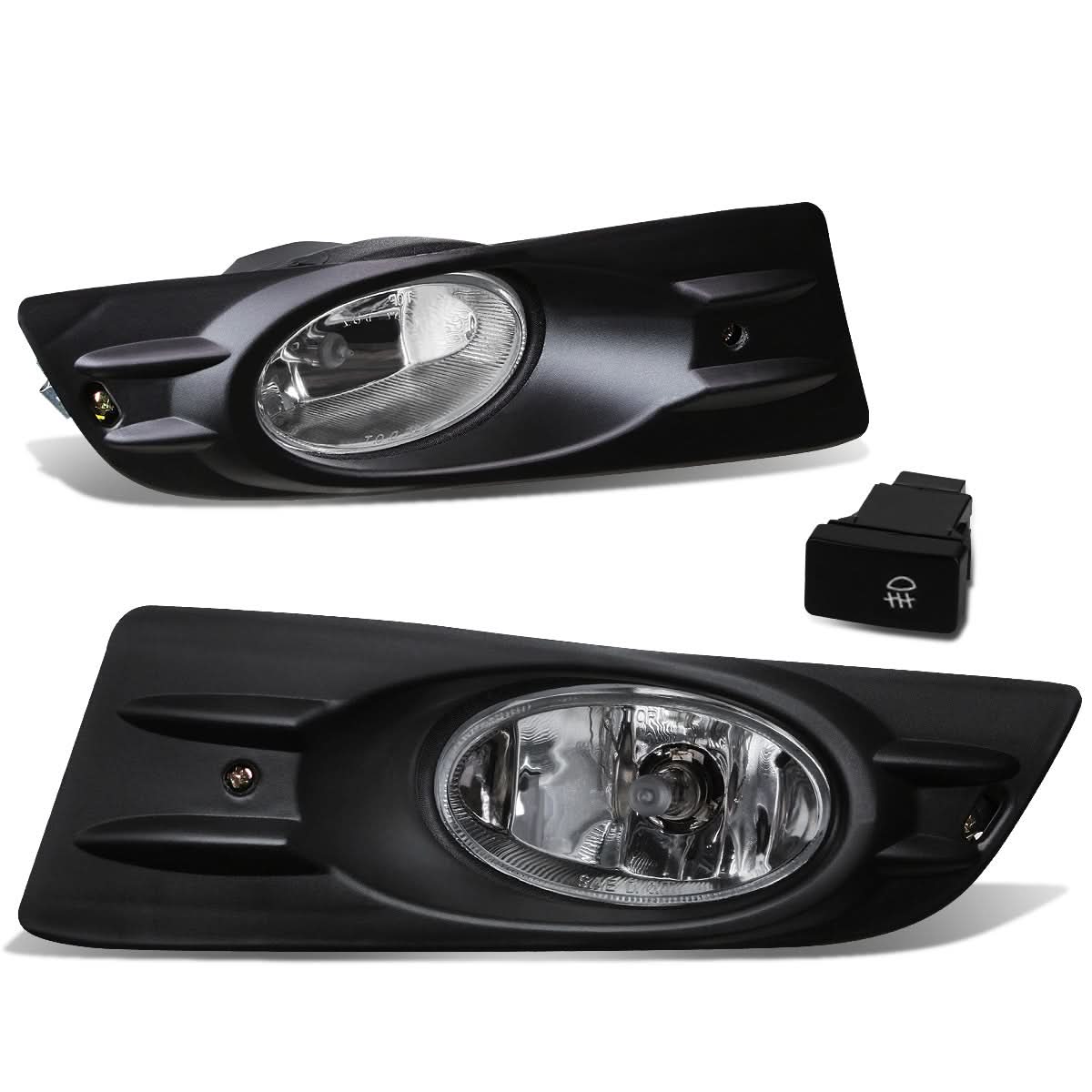 06-07 Honda Accord Coupe Fog Lights with Switch & Bezel - Chrome/Clear