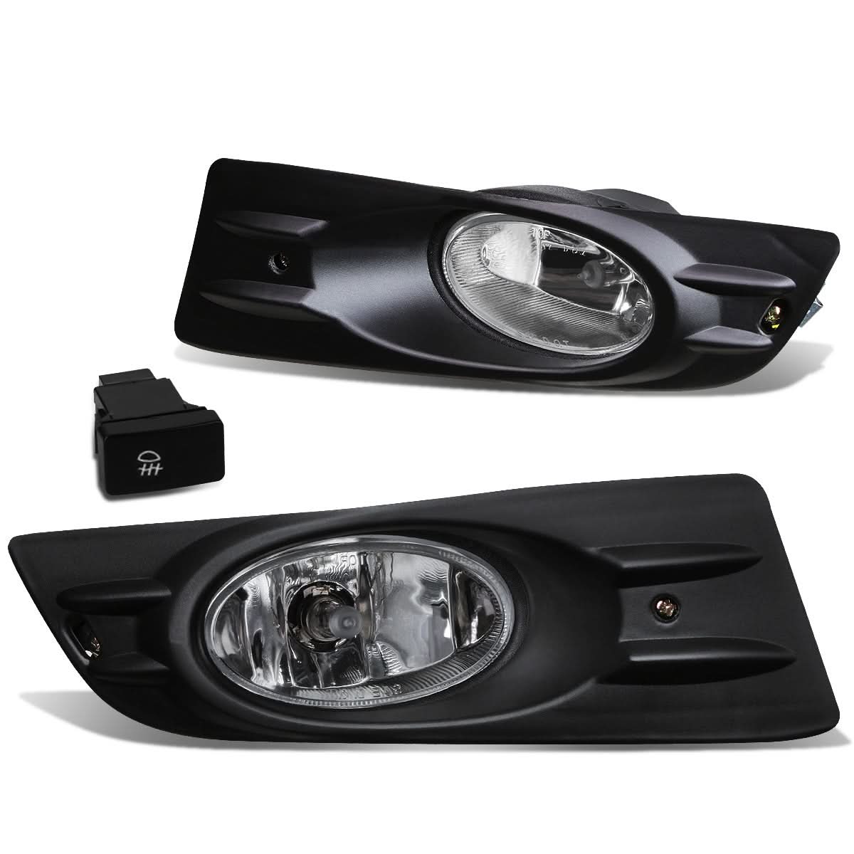 06-07 Honda Accord Coupe Fog Lights with Switch & Bezel - Chrome/Clear