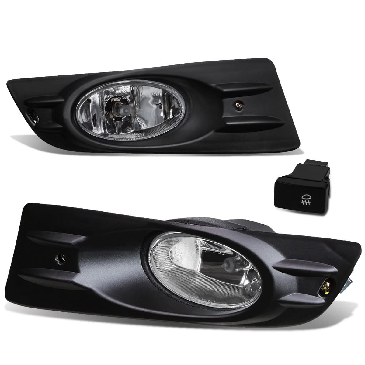 06-07 Honda Accord Coupe Fog Lights with Switch & Bezel - Chrome/Clear