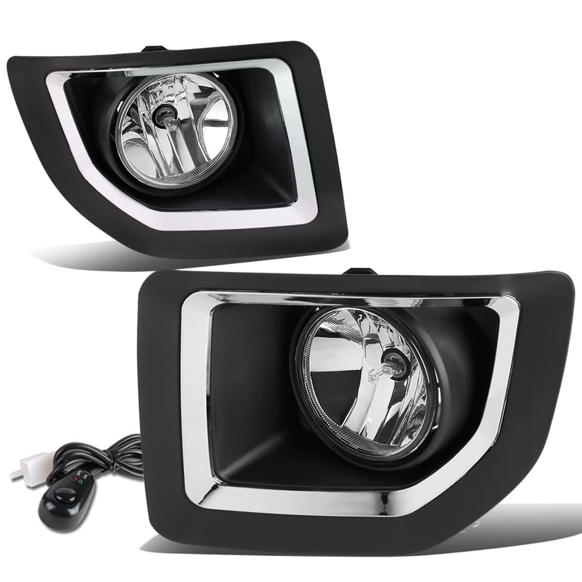 15-16 GMC Sierra 2500HD 3500HD Fog Lights with Switch & Bezel Chrome