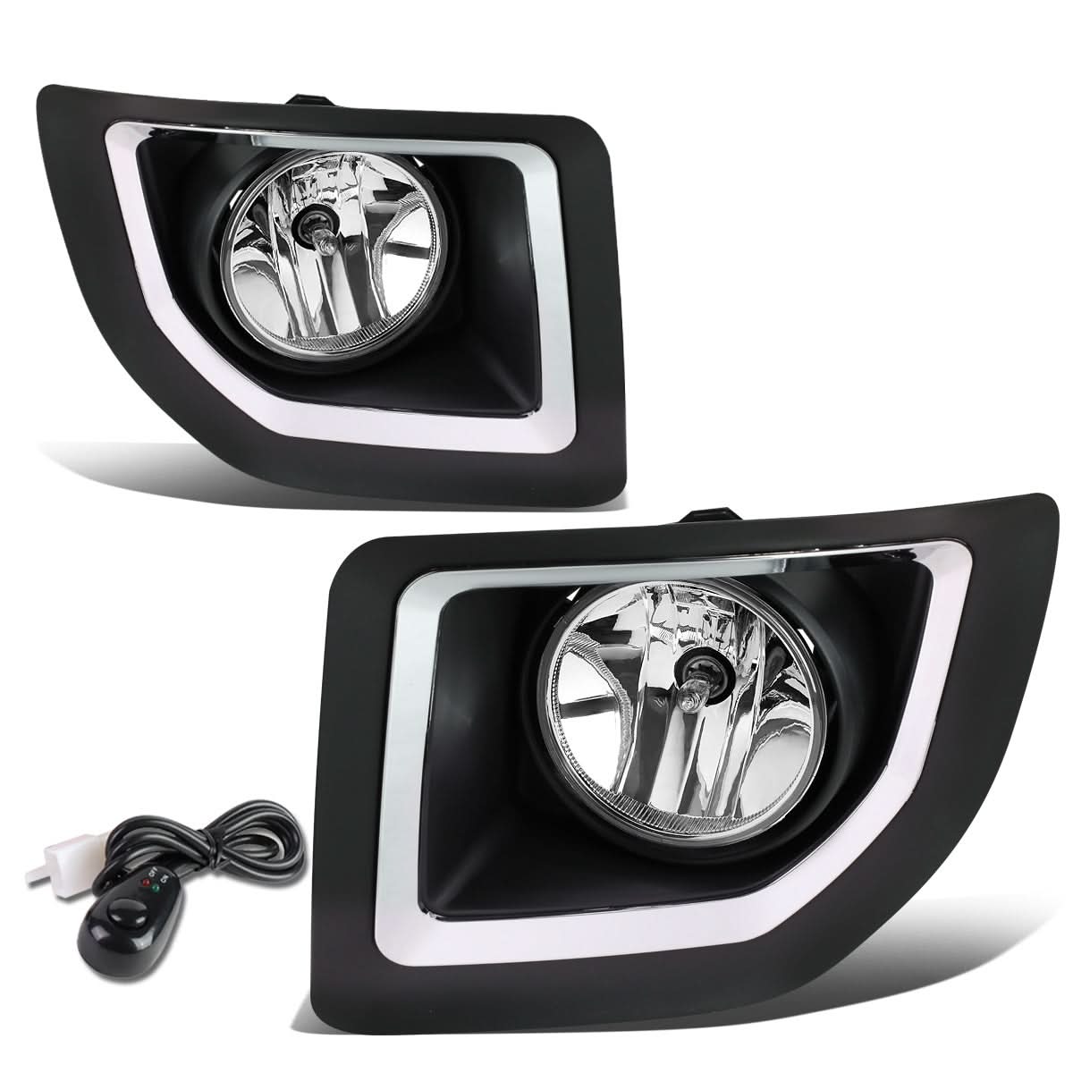 15-16 GMC Sierra 2500HD 3500HD Fog Lights with Switch & Bezel Chrome