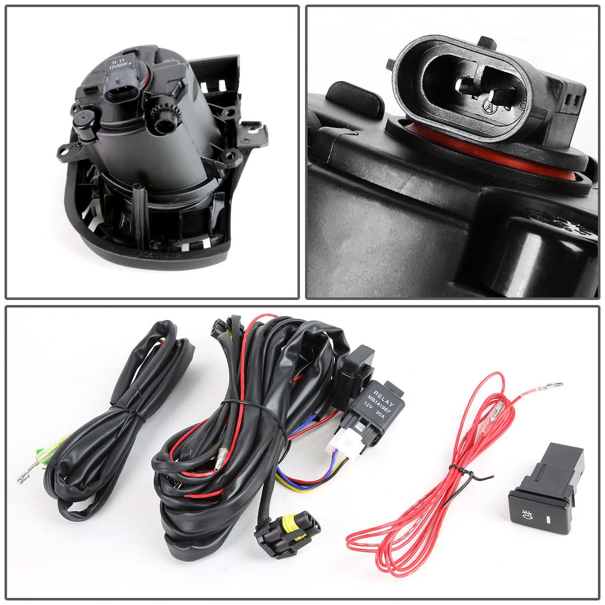 2014-2016 Scion tC Fog Lights with Switch & Bezel - Chrome/Clear