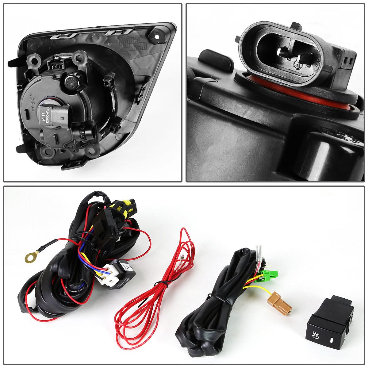 2013-2015 Honda Accord Coupe Fog Lights with Switch & Bezel - Smoke