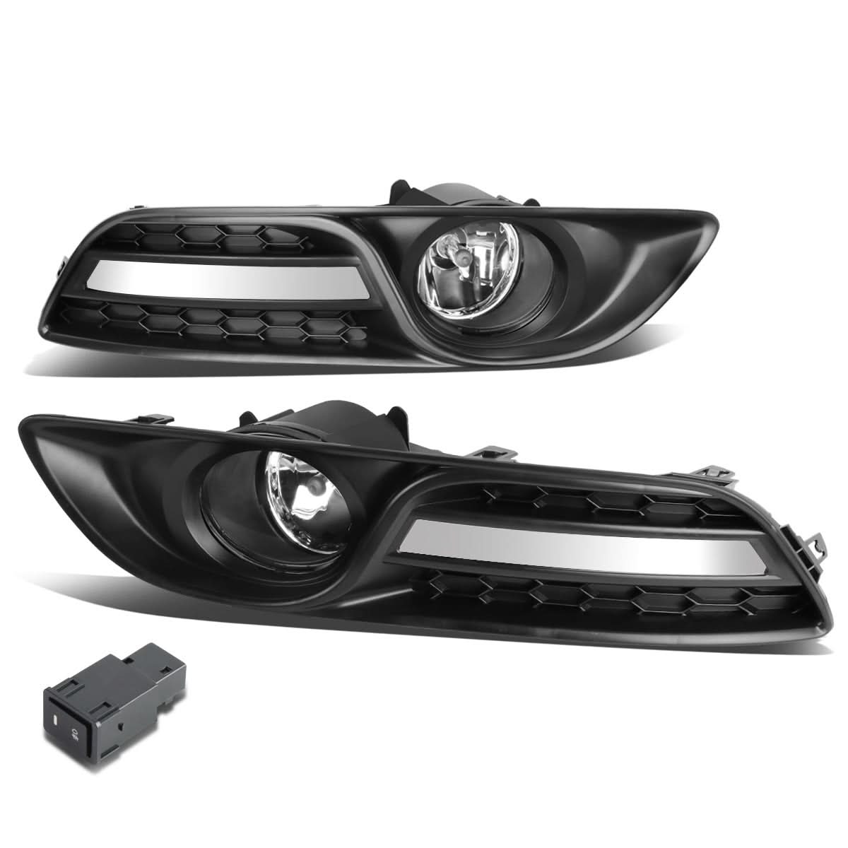 2013-2016 Nissan Sentra Fog Lights with Switch & Bezel Chrome/Clear