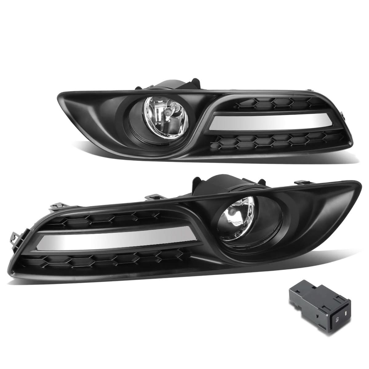 2013-2016 Nissan Sentra Fog Lights with Switch & Bezel Chrome/Clear