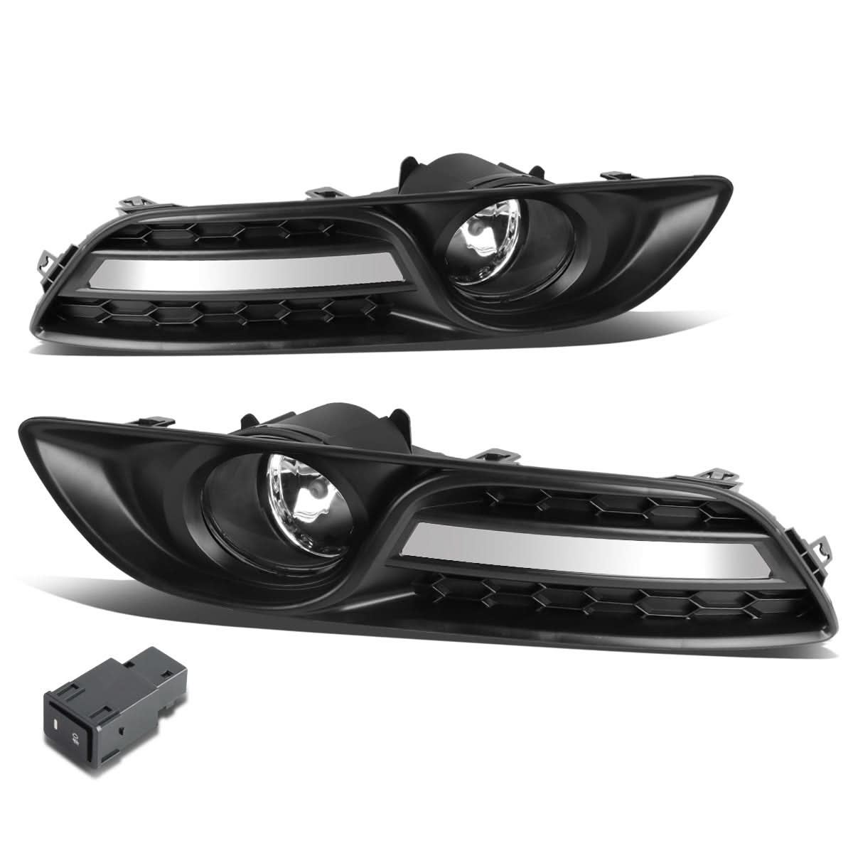 2013-2016 Nissan Sentra Fog Lights with Switch & Bezel Chrome/Clear