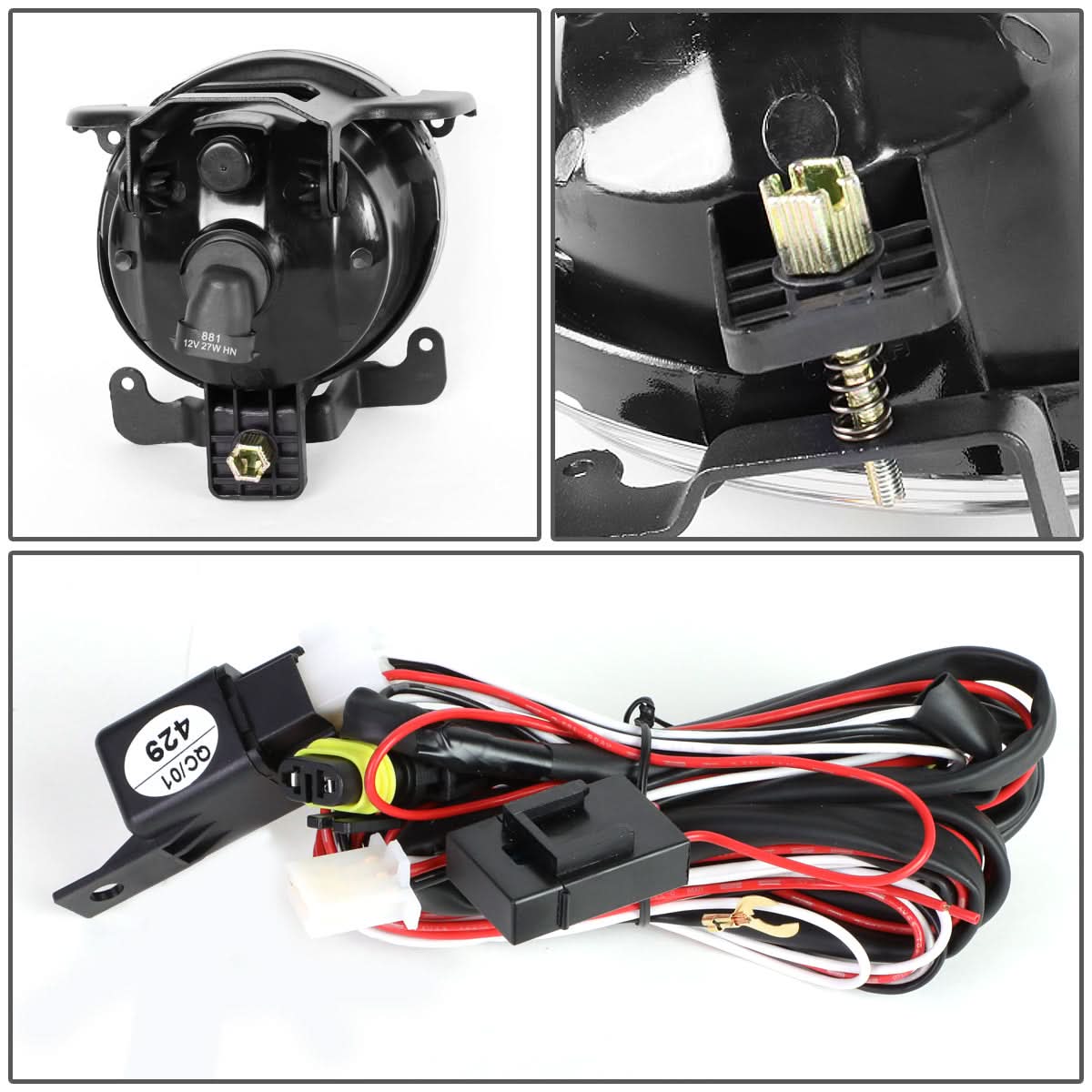 2003-2006 Hyundai Accent Fog Lights with Switch - Chrome/Clear