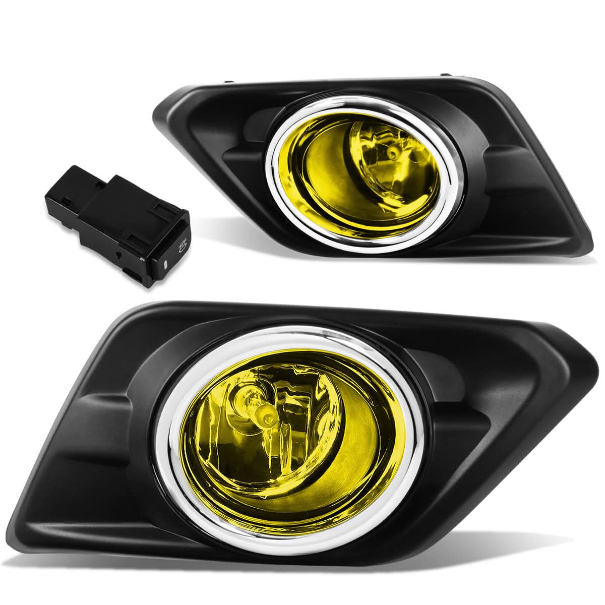 2014-2016 Nissan Rogue Fog Lights with Switch & Bezel H11 Amber