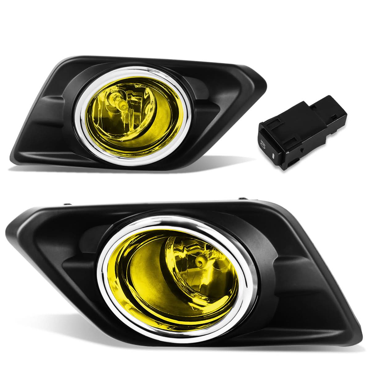 2014-2016 Nissan Rogue Fog Lights with Switch & Bezel H11 Amber