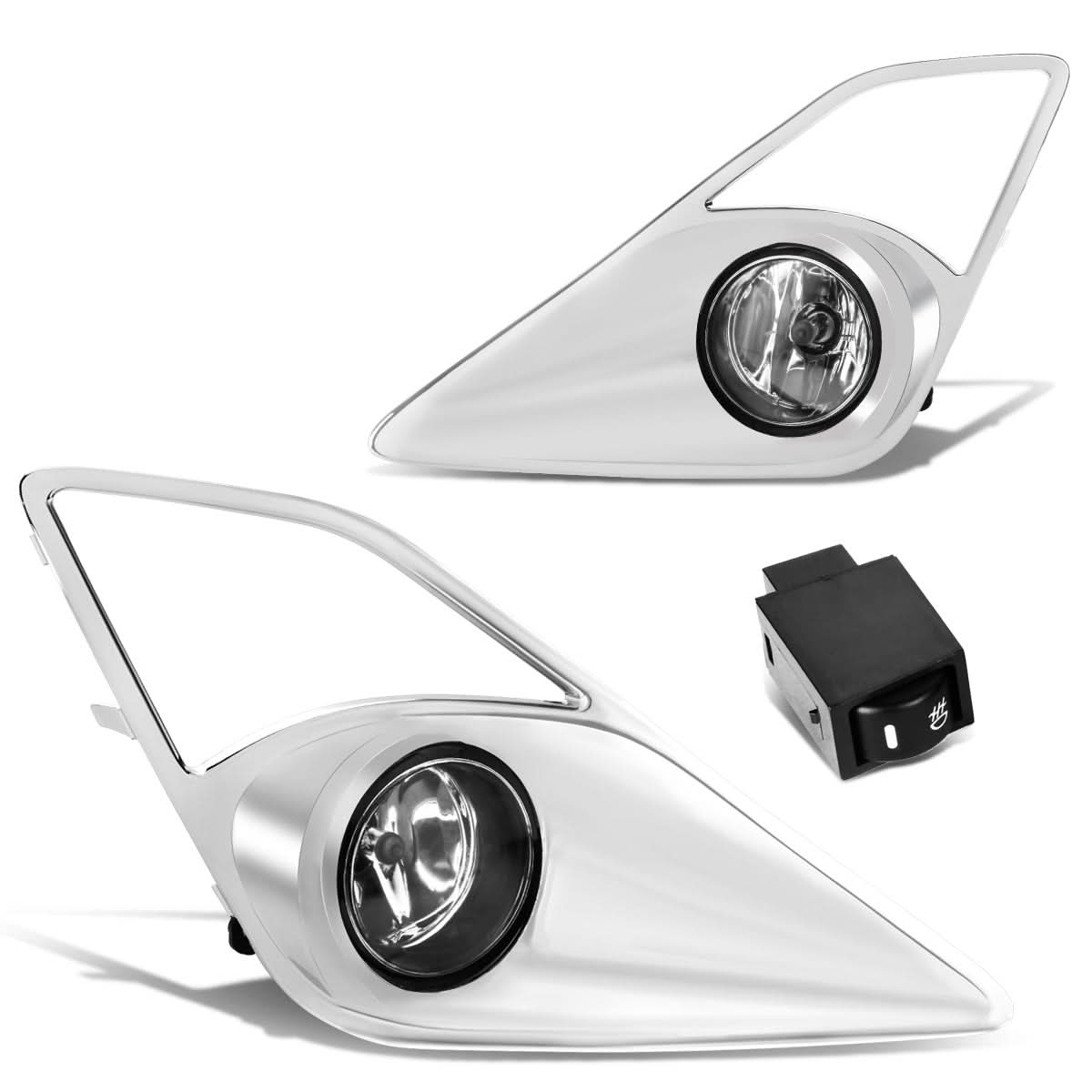 2013-2016 Scion FR-S Fog Lights with Switch & Bezel H11 Chrome Clear