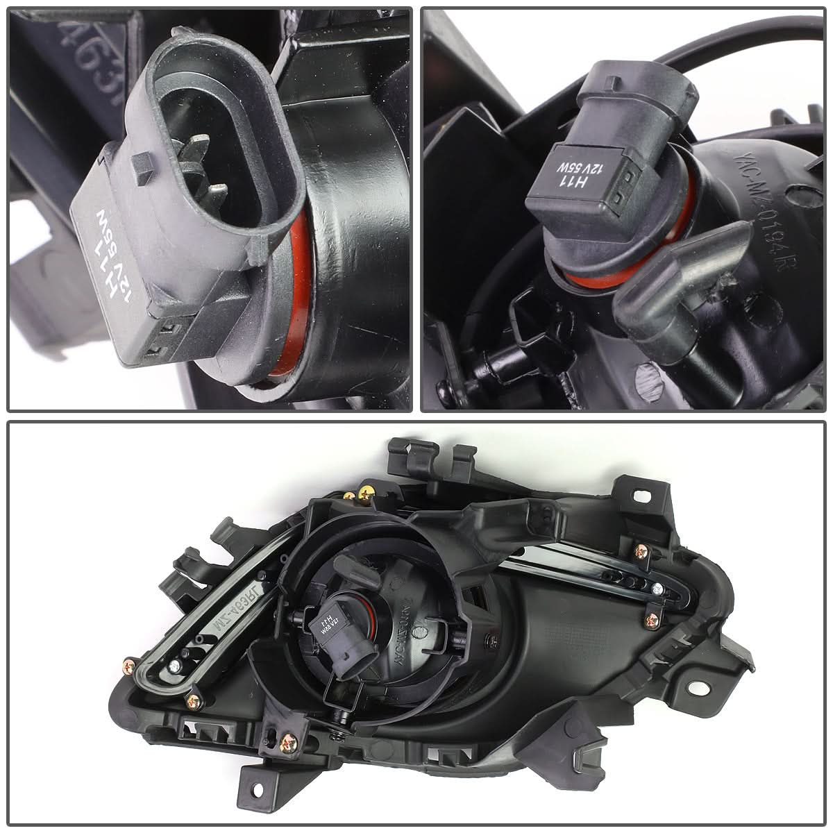 2014-2016 Mazda 6 Fog Lights with Switch & Chrome Trim - Smoke
