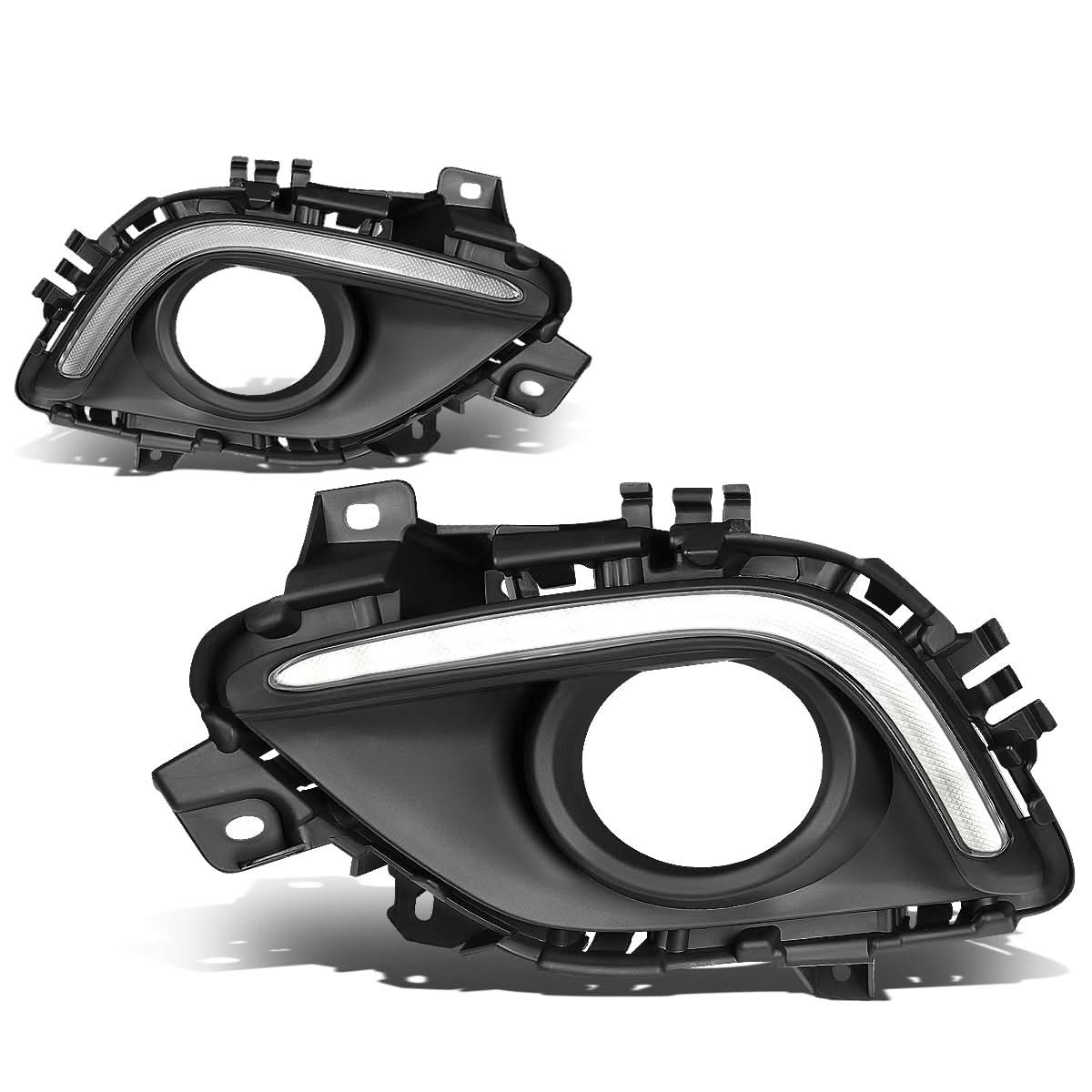 2014-2016 Mazda 6 Fog Light Cover with DRL Strip - Black/Chrome