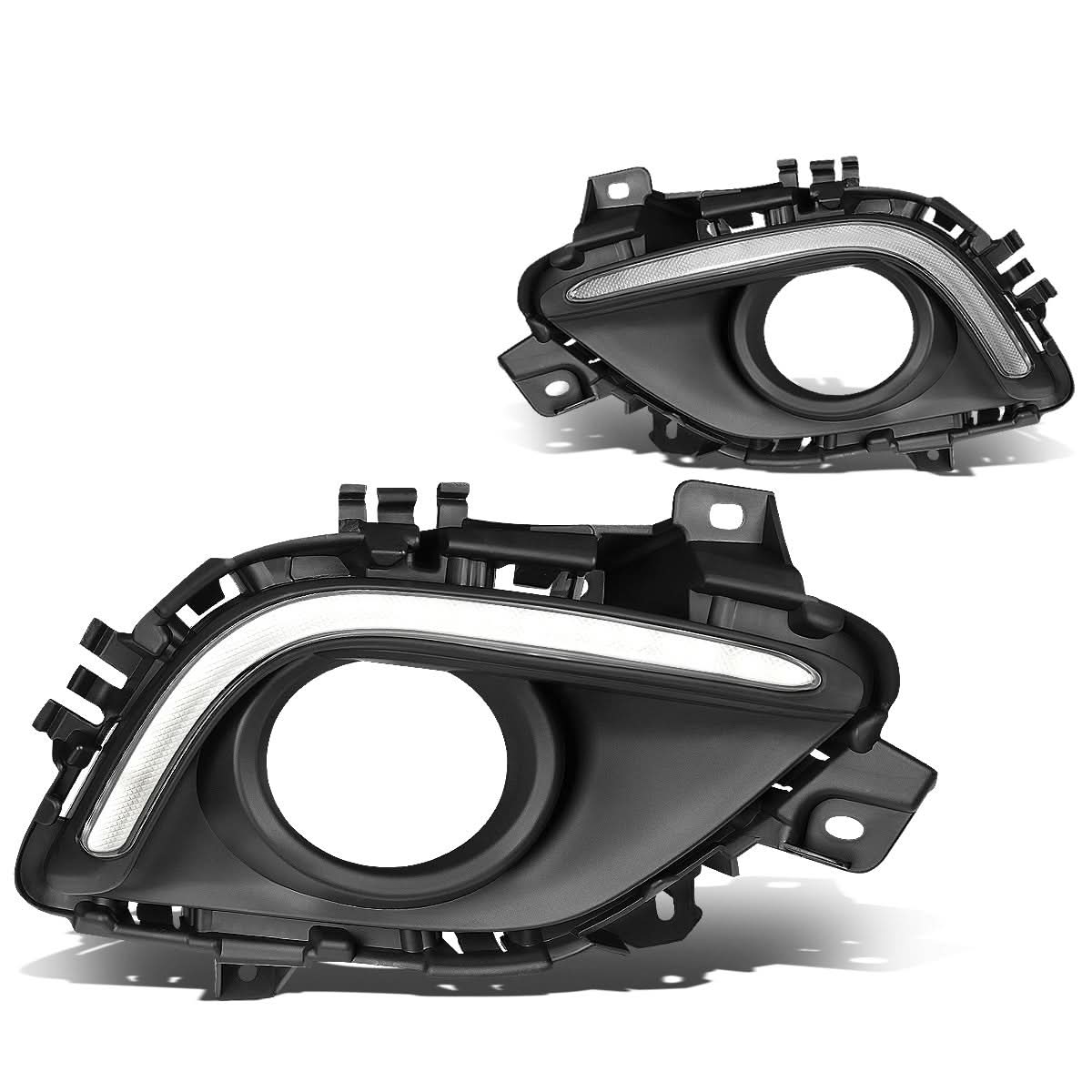 2014-2016 Mazda 6 Fog Light Cover with DRL Strip - Black/Chrome