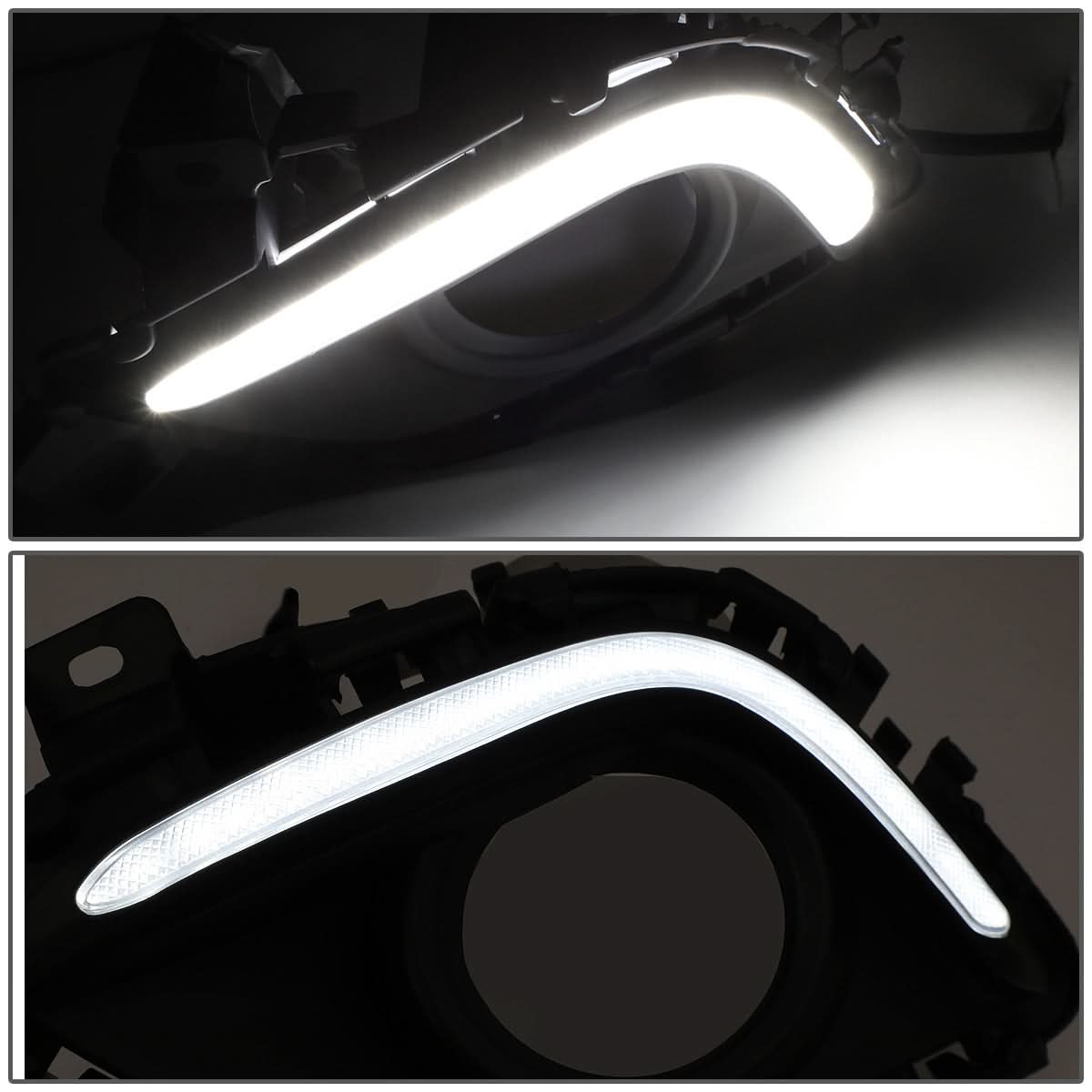 2014-2016 Mazda 6 Fog Light Cover with DRL Strip - Black/Chrome