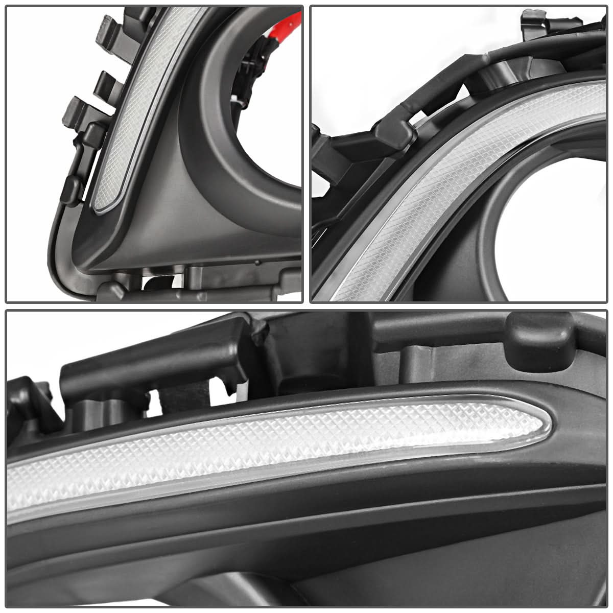 2014-2016 Mazda 6 Fog Light Cover with DRL Strip - Black/Chrome