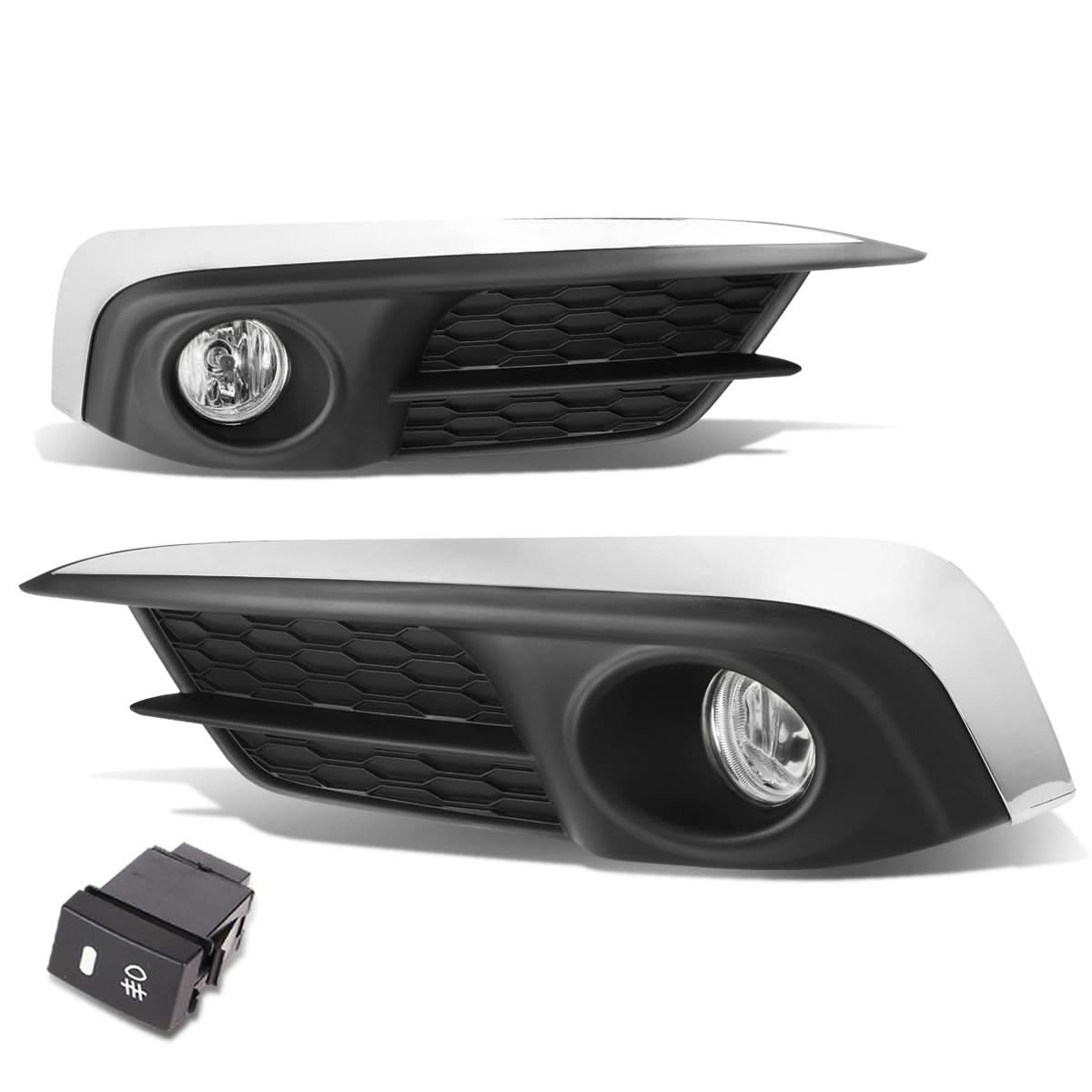 2016 Honda Civic Fog Lights with Switch and Bezel - Chrome/Clear