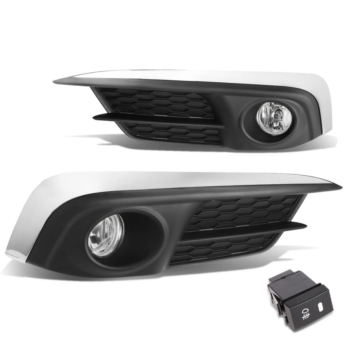 2016 Honda Civic Fog Lights with Switch and Bezel - Chrome/Clear