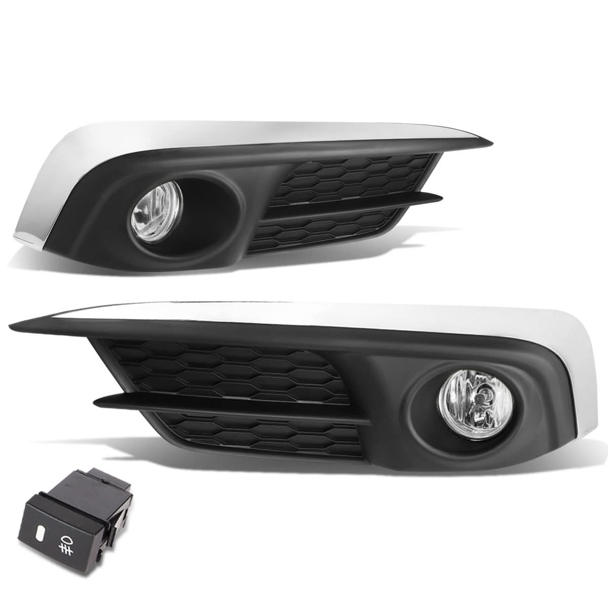 2016 Honda Civic Fog Lights with Switch and Bezel - Chrome/Clear