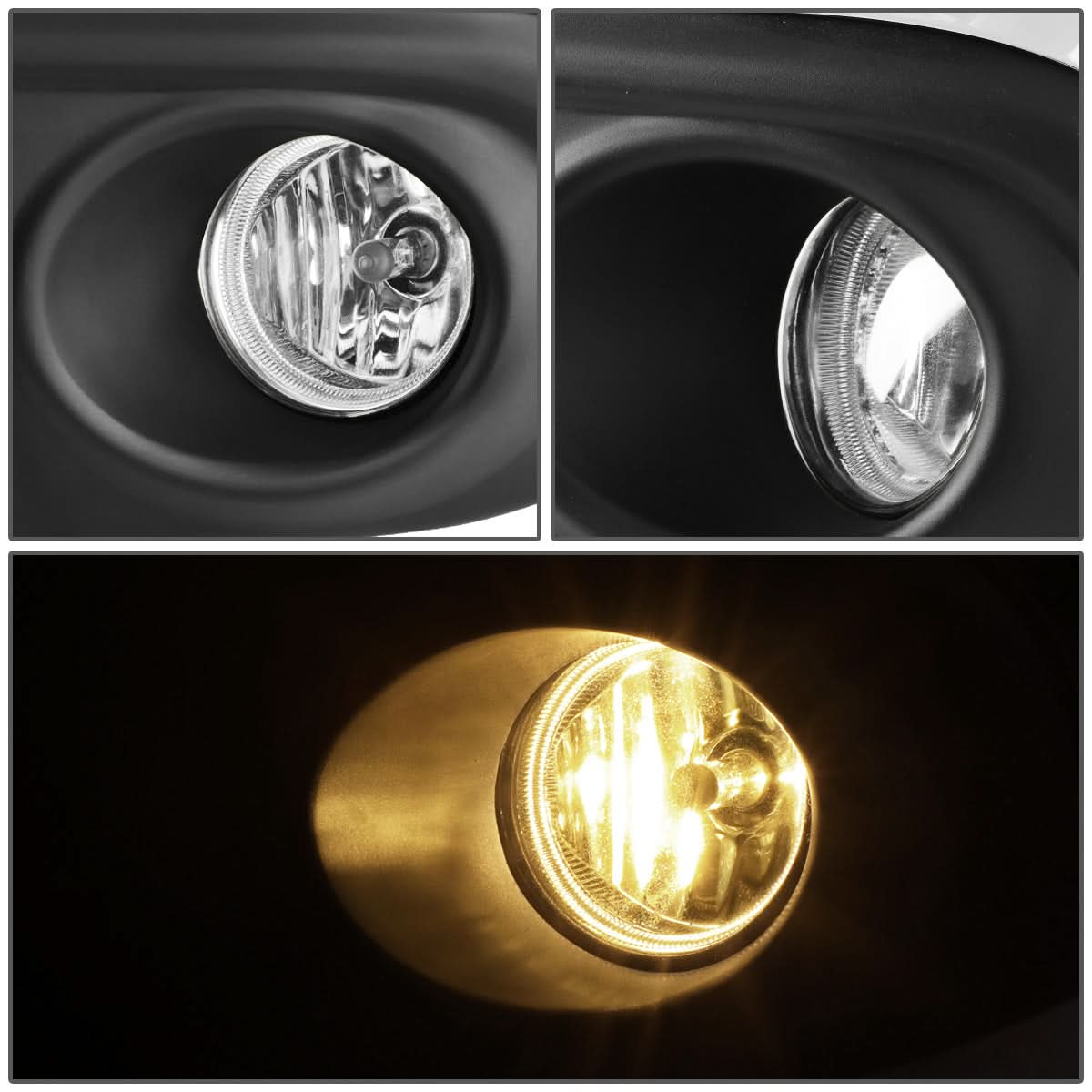 2016 Honda Civic Fog Lights with Switch and Bezel - Chrome/Clear