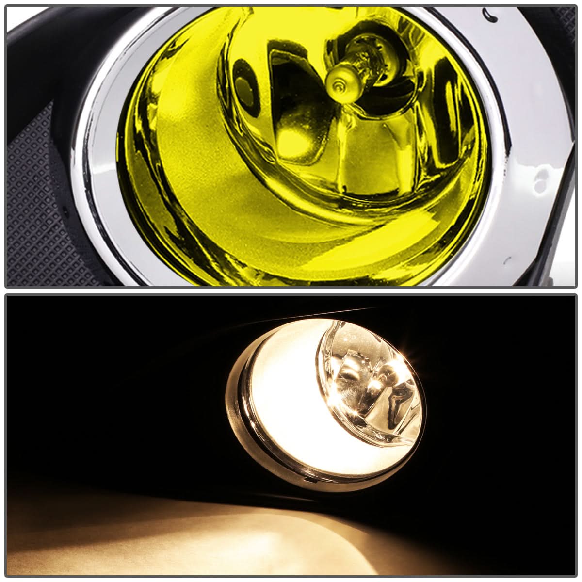 2009-2010 Toyota Corolla Fog Lights with Switch & Bezel H11 Amber