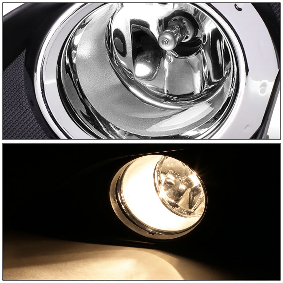 2009-2010 Toyota Corolla Fog Lights with Switch & Bezel H11 Chrome
