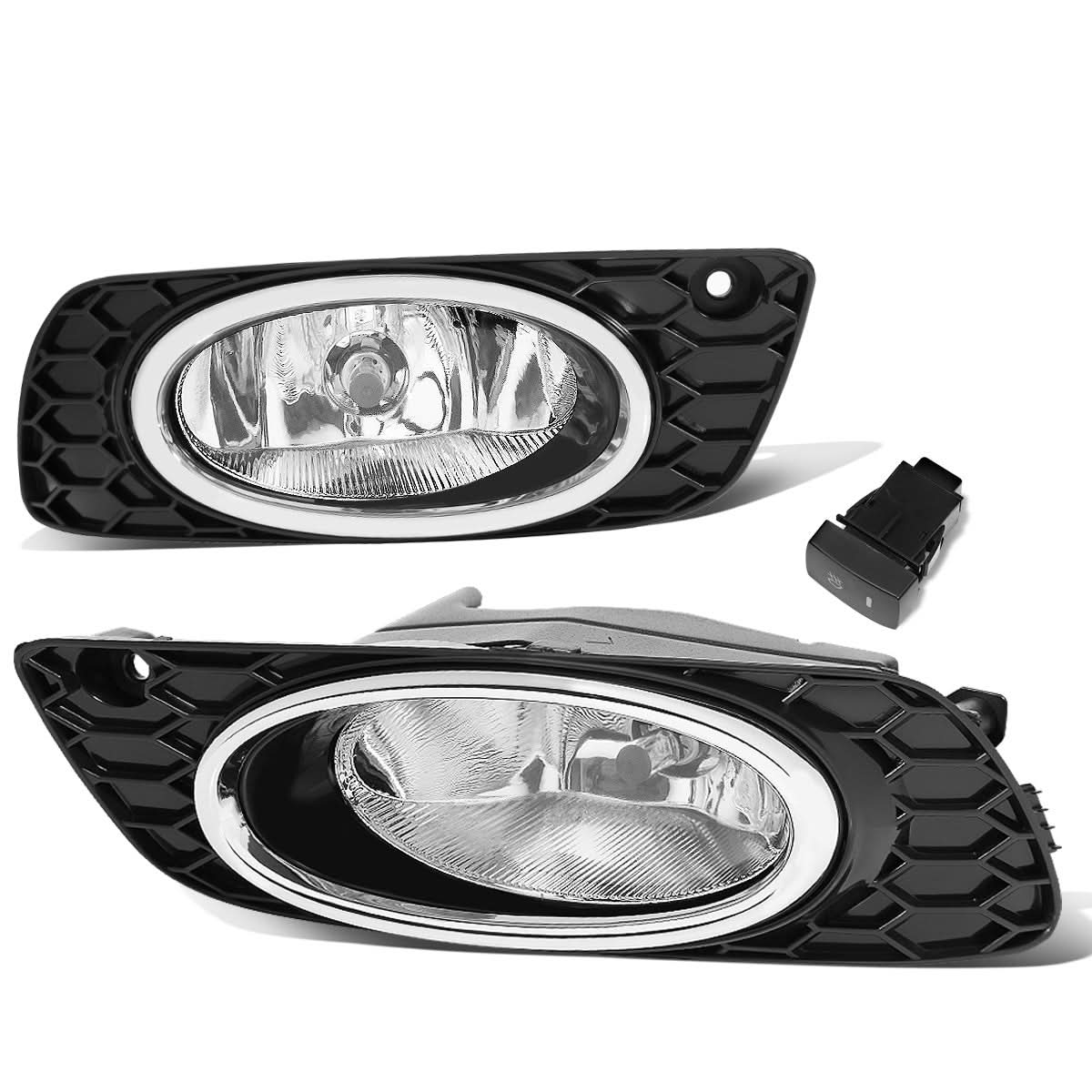 2012 Honda Civic 4-Door Sedan Fog Lights with Switch Chrome Bezel H11