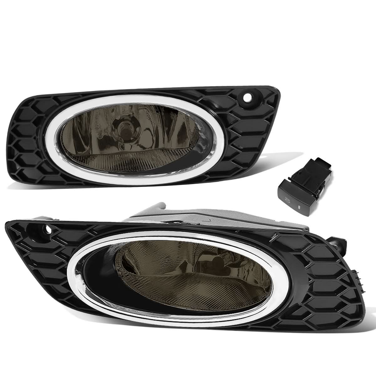 2012 Honda Civic 4-Door Fog Lights with Switch & Chrome Bezel - Smoke