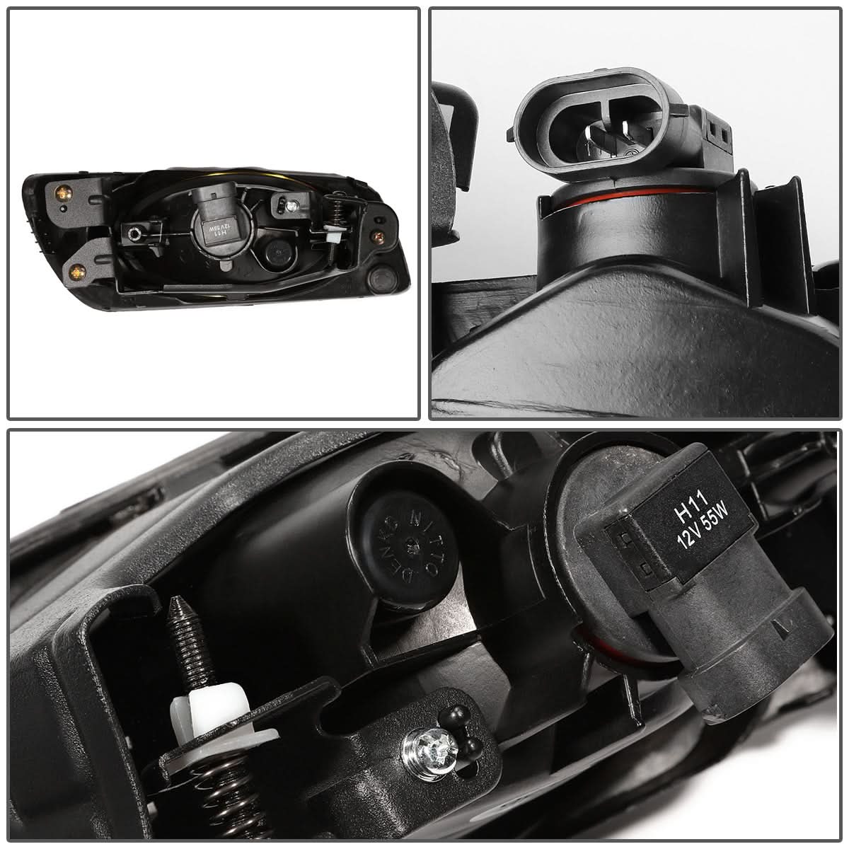 2012 Honda Civic 4-Door Fog Lights with Switch & Chrome Bezel - Smoke