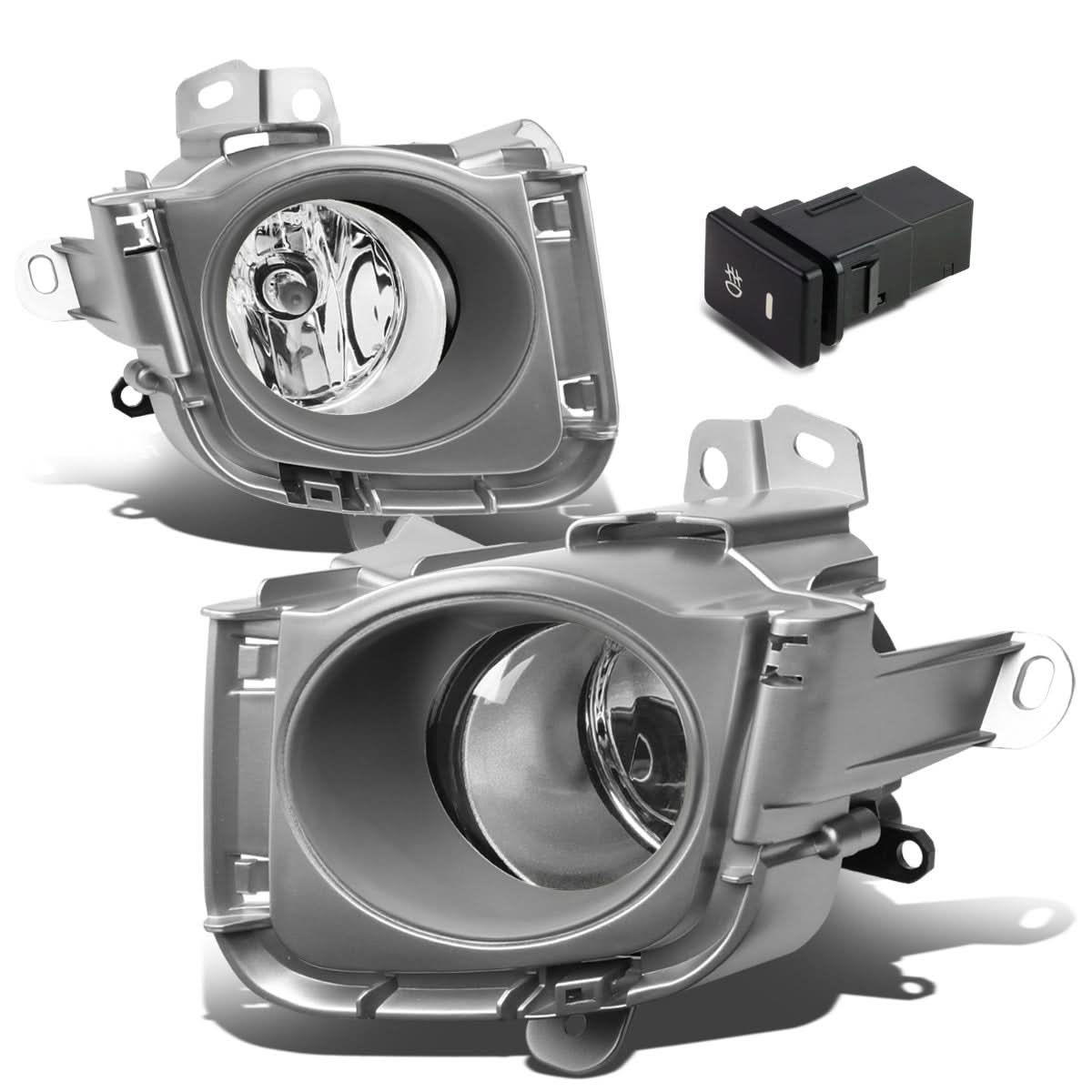 2010-2012 Toyota Prius Fog Lights with Switch & Bezel - H11 Chrome