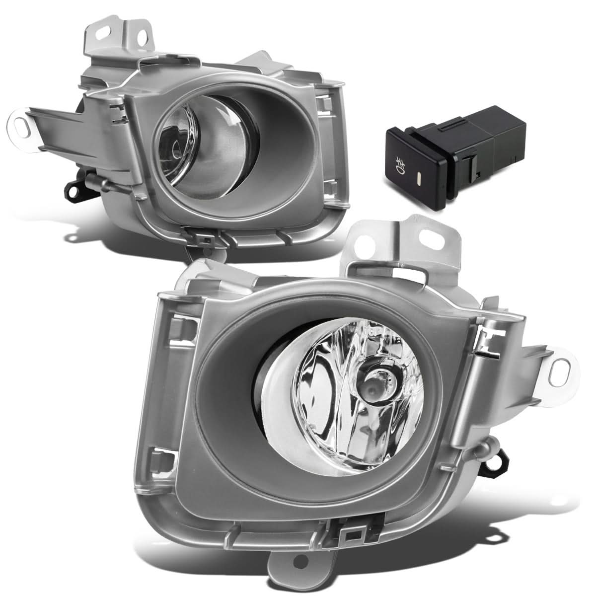 2010-2012 Toyota Prius Fog Lights with Switch & Bezel - H11 Chrome