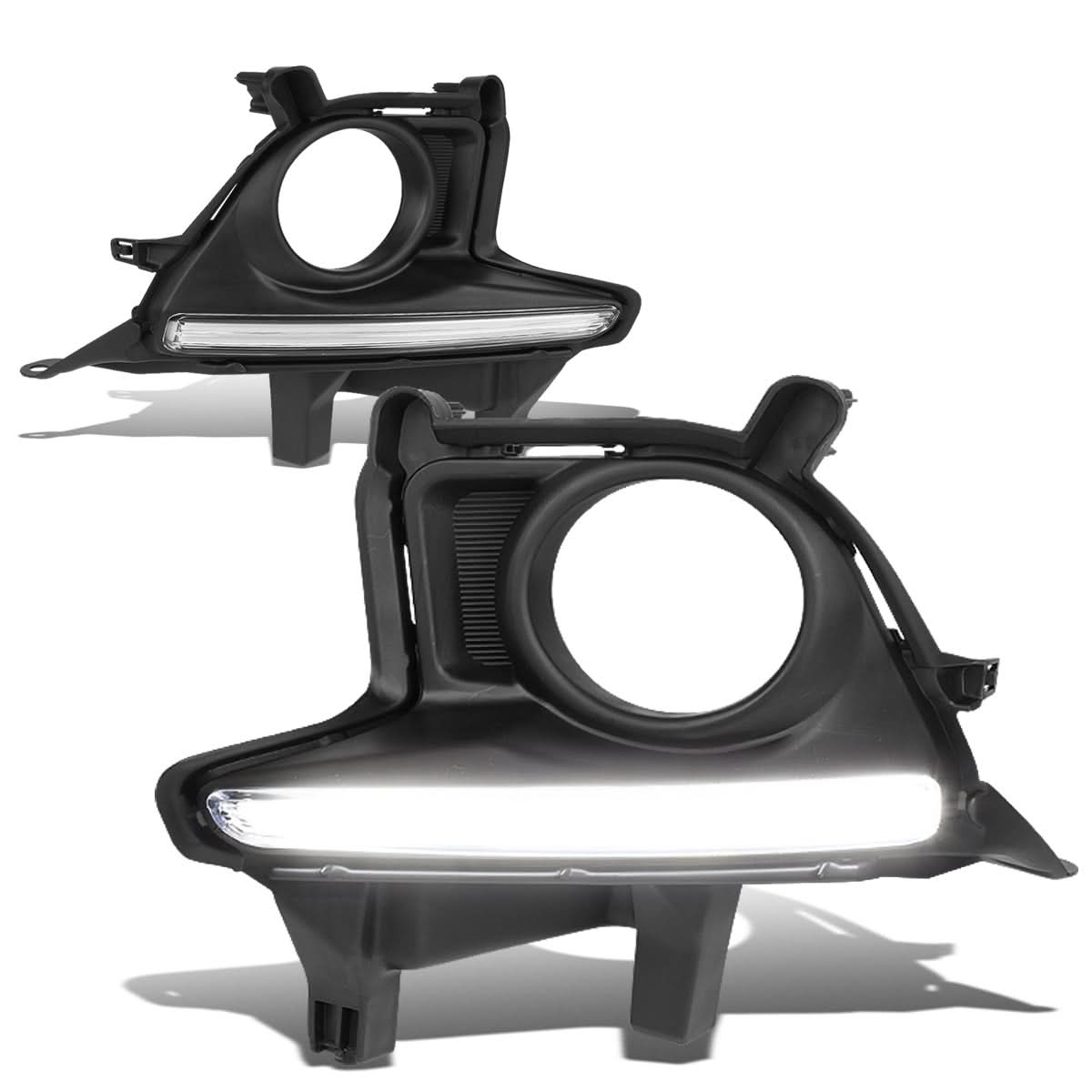 2014-2016 Toyota Highlander Fog Lights with Black Bezel Clear H11