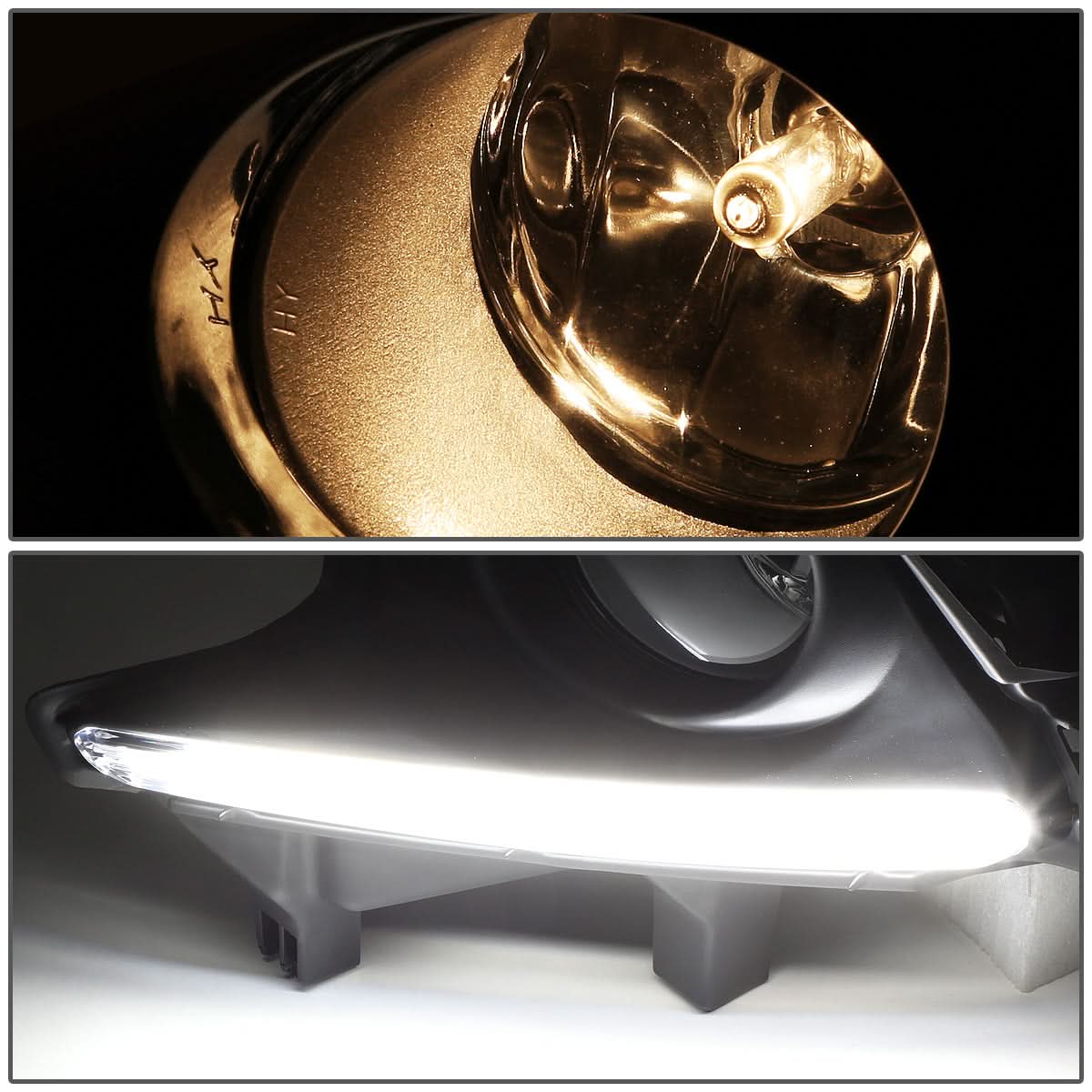 2014-2016 Toyota Highlander Fog Lights with Switch Black Bezel Chrome