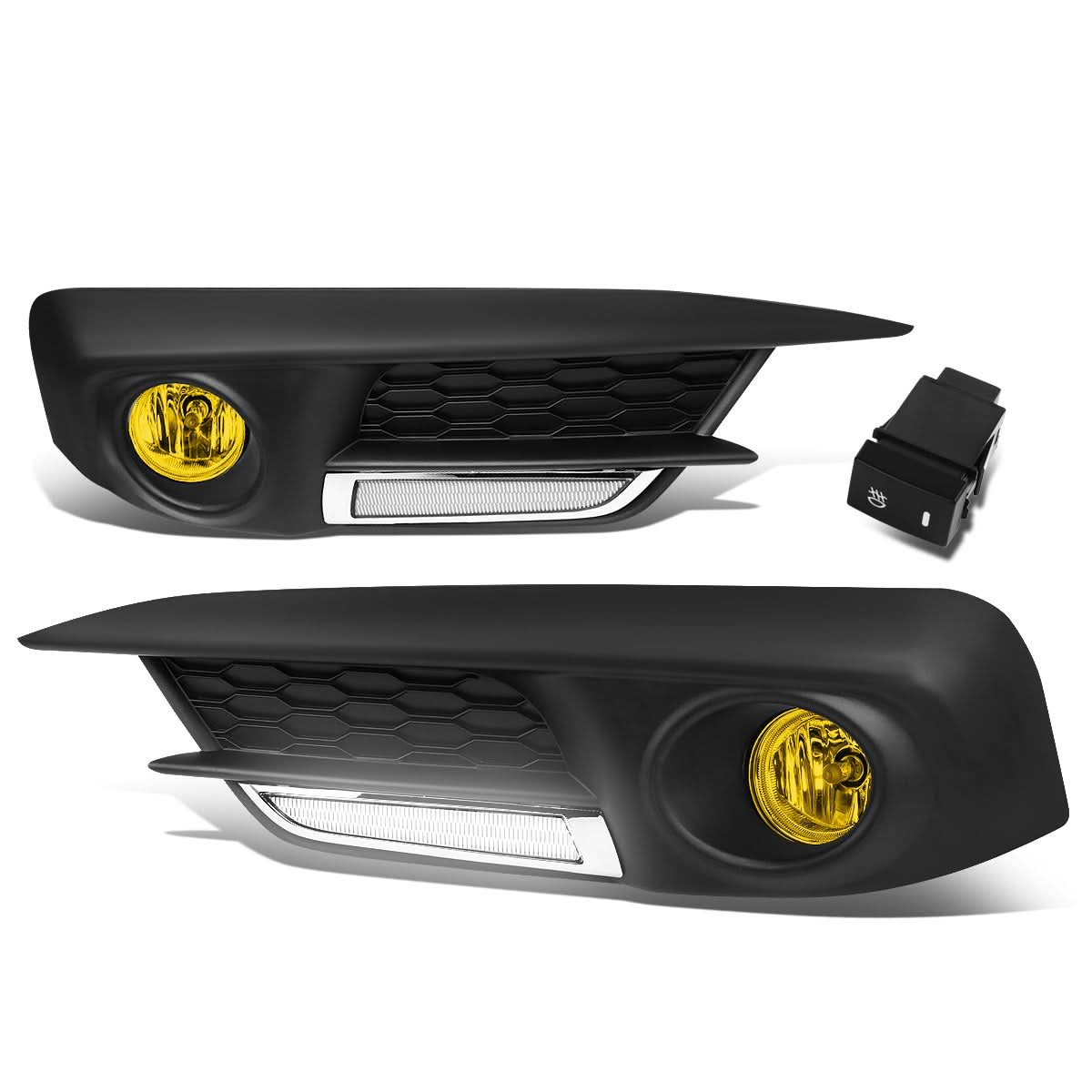 2016-2017 Honda Civic LED DRL Fog Lights w/ Switch & Amber H8 Bulb