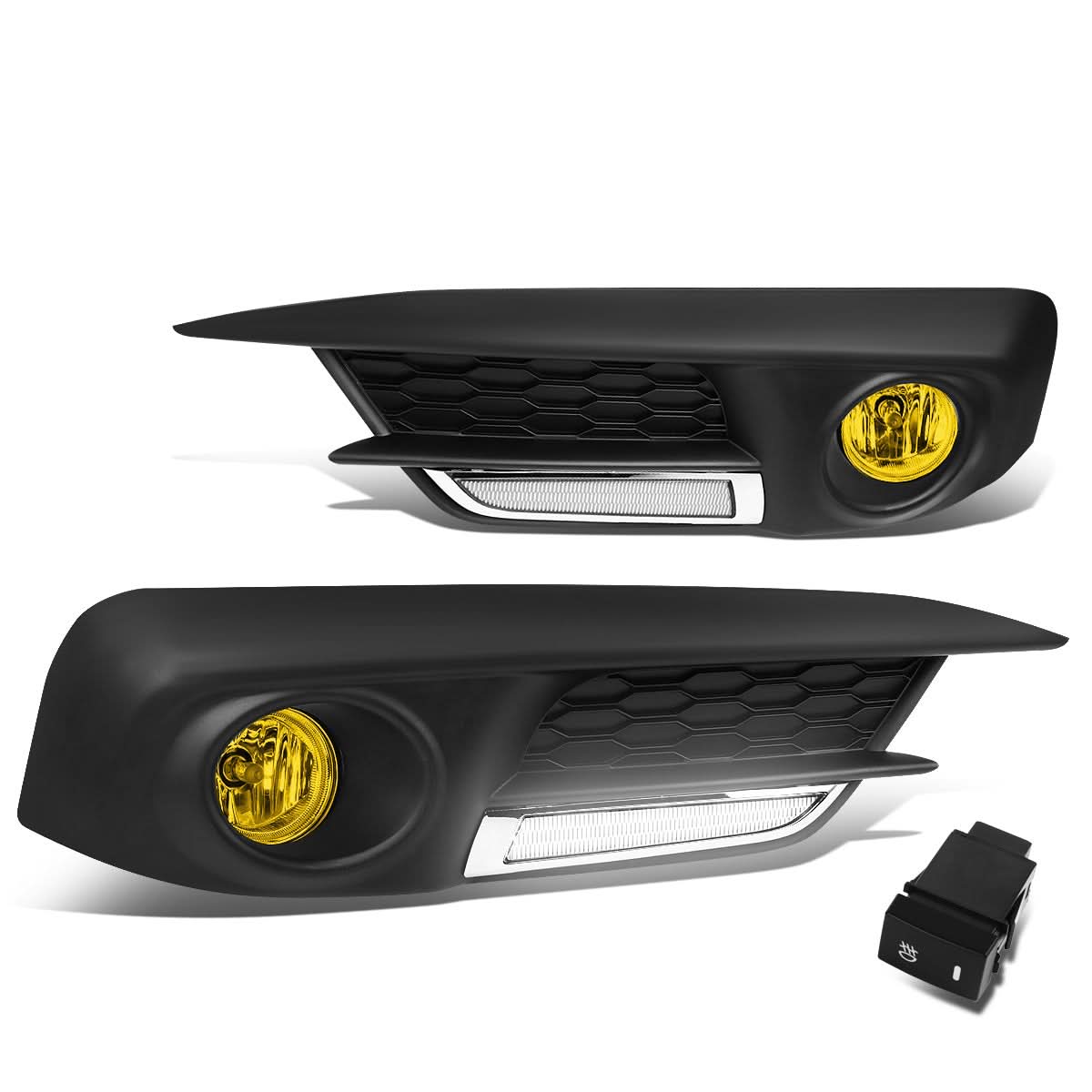 2016-2017 Honda Civic LED DRL Fog Lights w/ Switch & Amber H8 Bulb