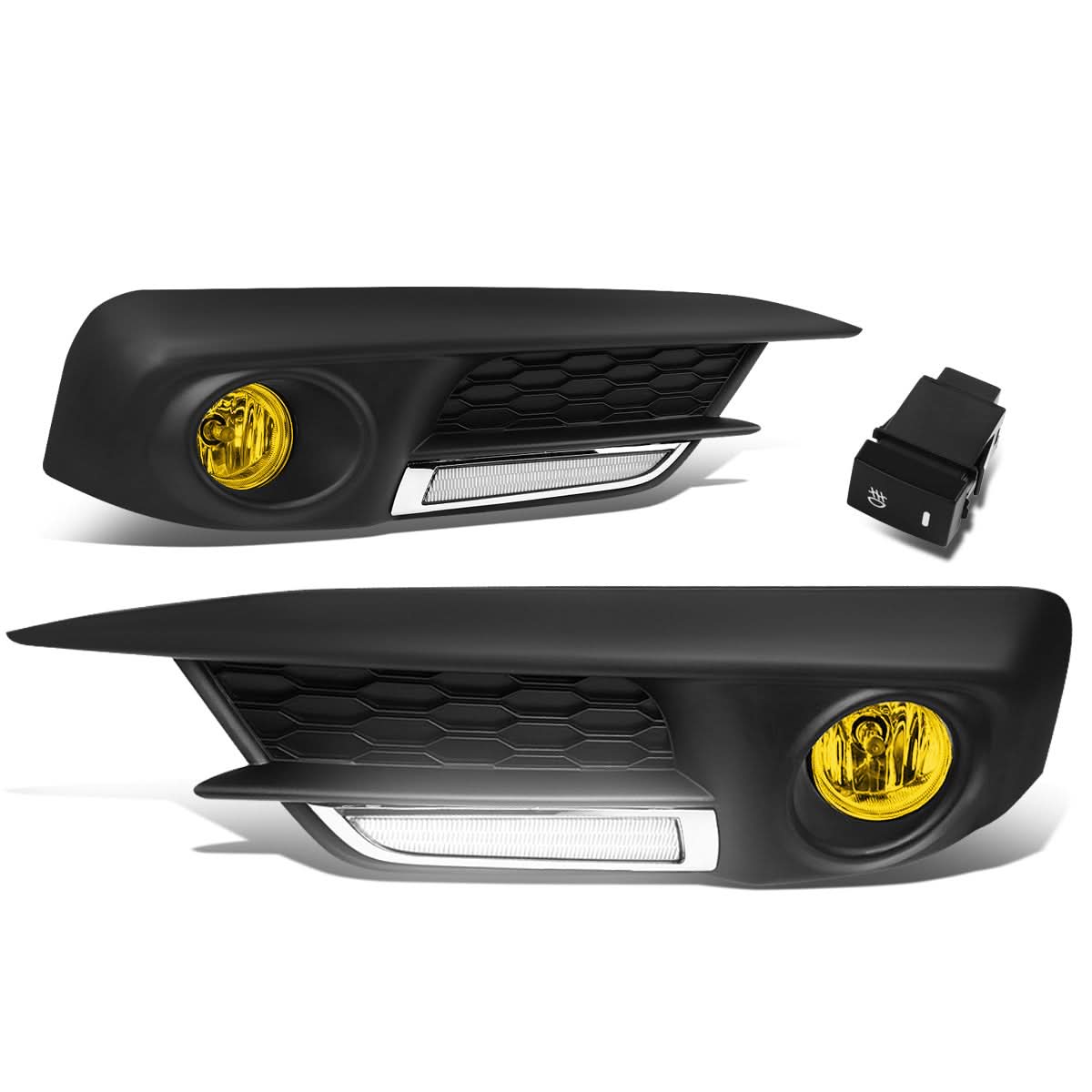 2016-2017 Honda Civic LED DRL Fog Lights w/ Switch & Amber H8 Bulb