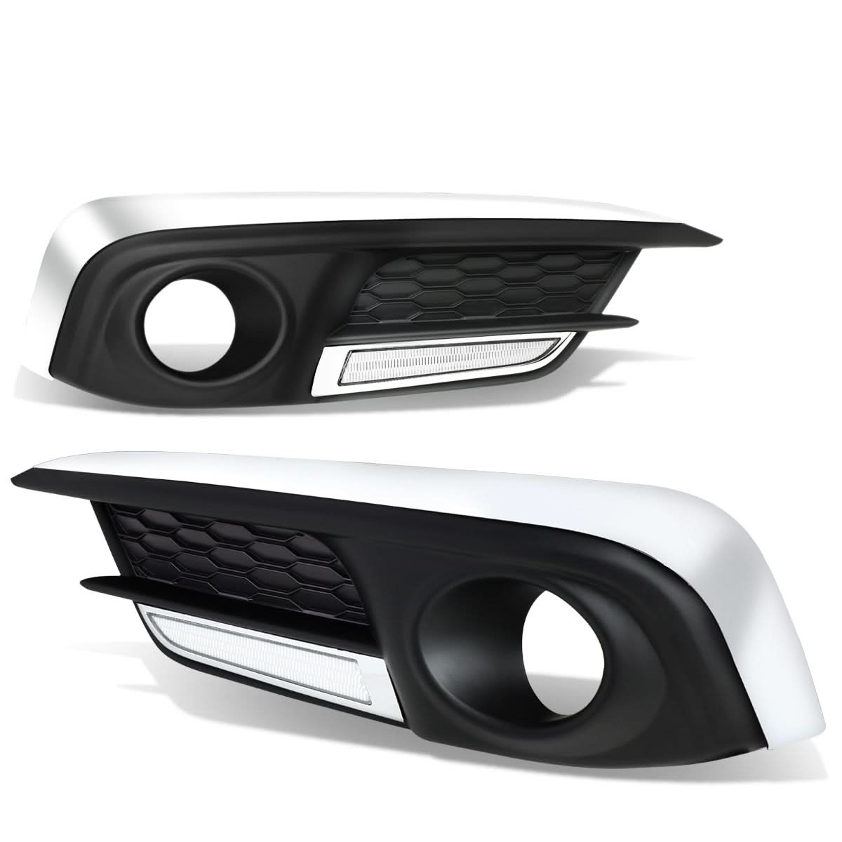 2016-2018 Honda Civic Fog Light Cover with Chrome Trim - Clear
