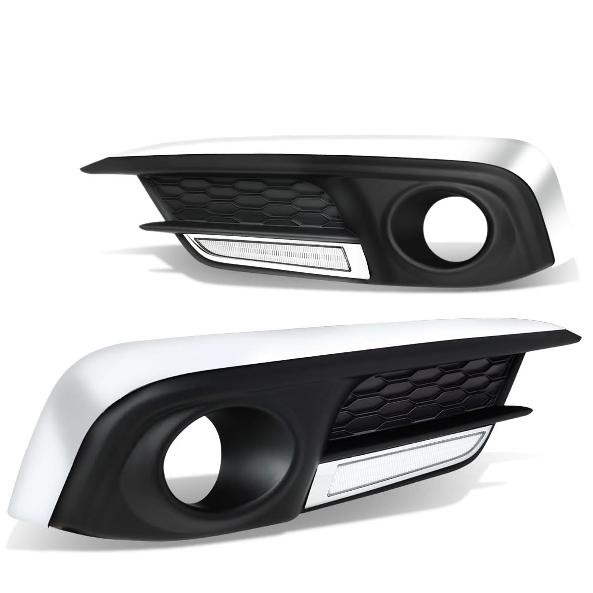2016-2018 Honda Civic Fog Light Cover with Chrome Trim - Clear