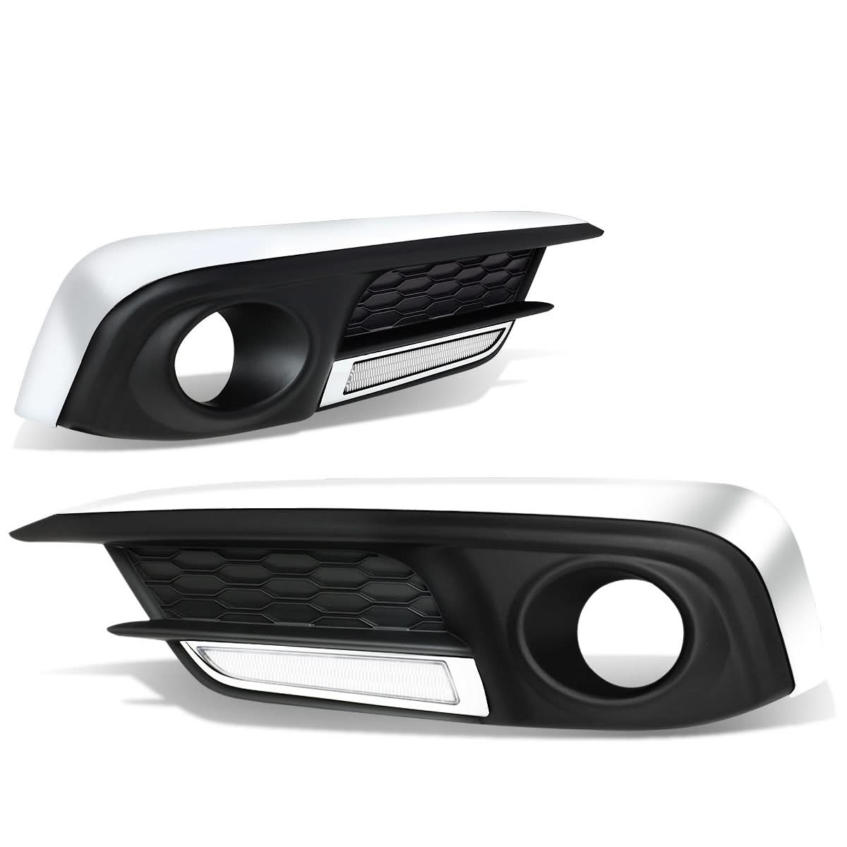 2016-2018 Honda Civic Fog Light Cover with Chrome Trim - Clear