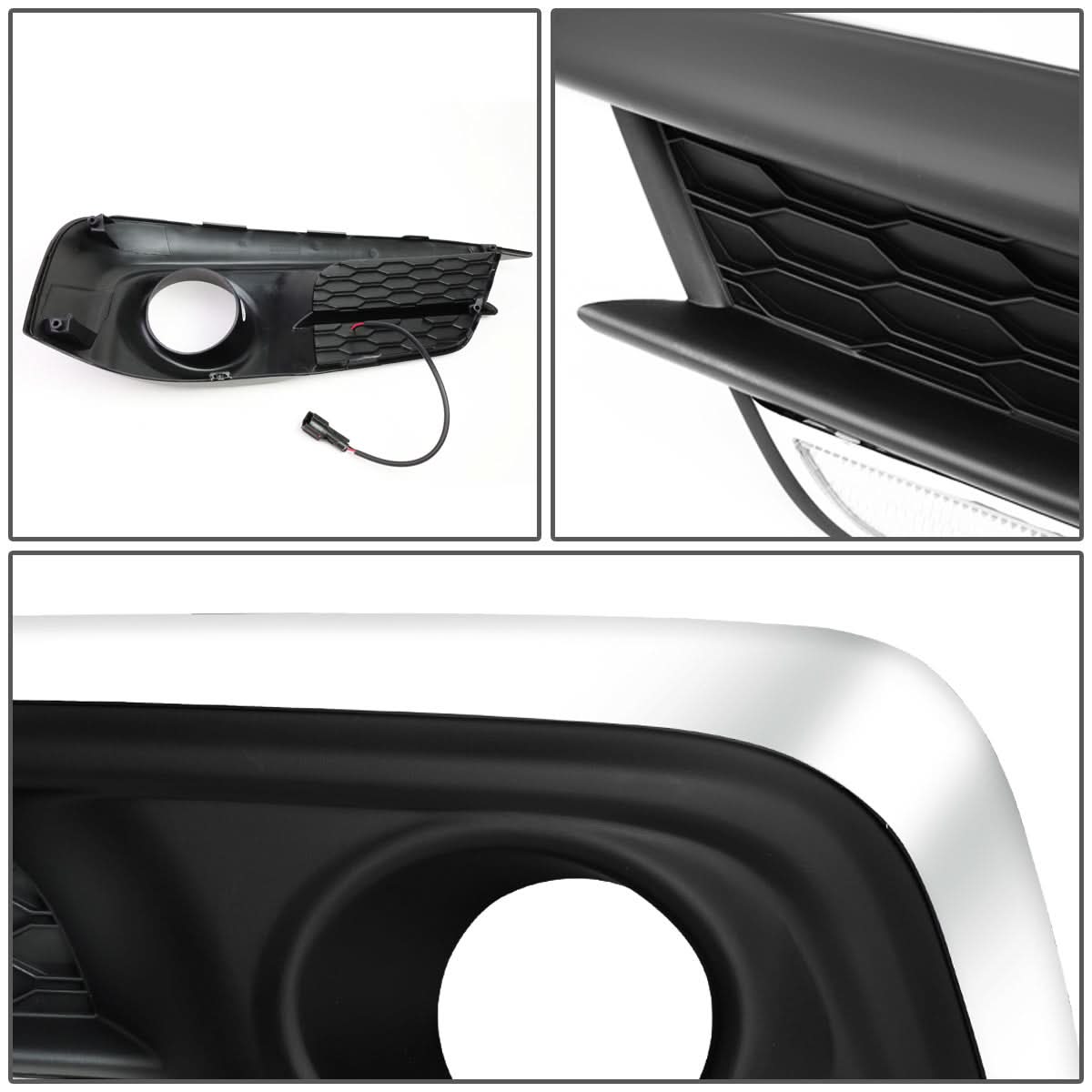 2016-2018 Honda Civic Fog Light Cover with Chrome Trim - Clear